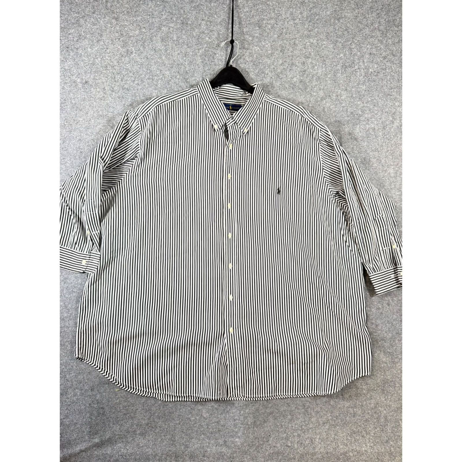 Ralph Lauren Ralph Lauren Shirt Mens 4XB Big Black Striped 3/4 Sleeve Button Down Pony Logo Shirt Size US XXL / EU 58 / 5 - 3 Thumbnail