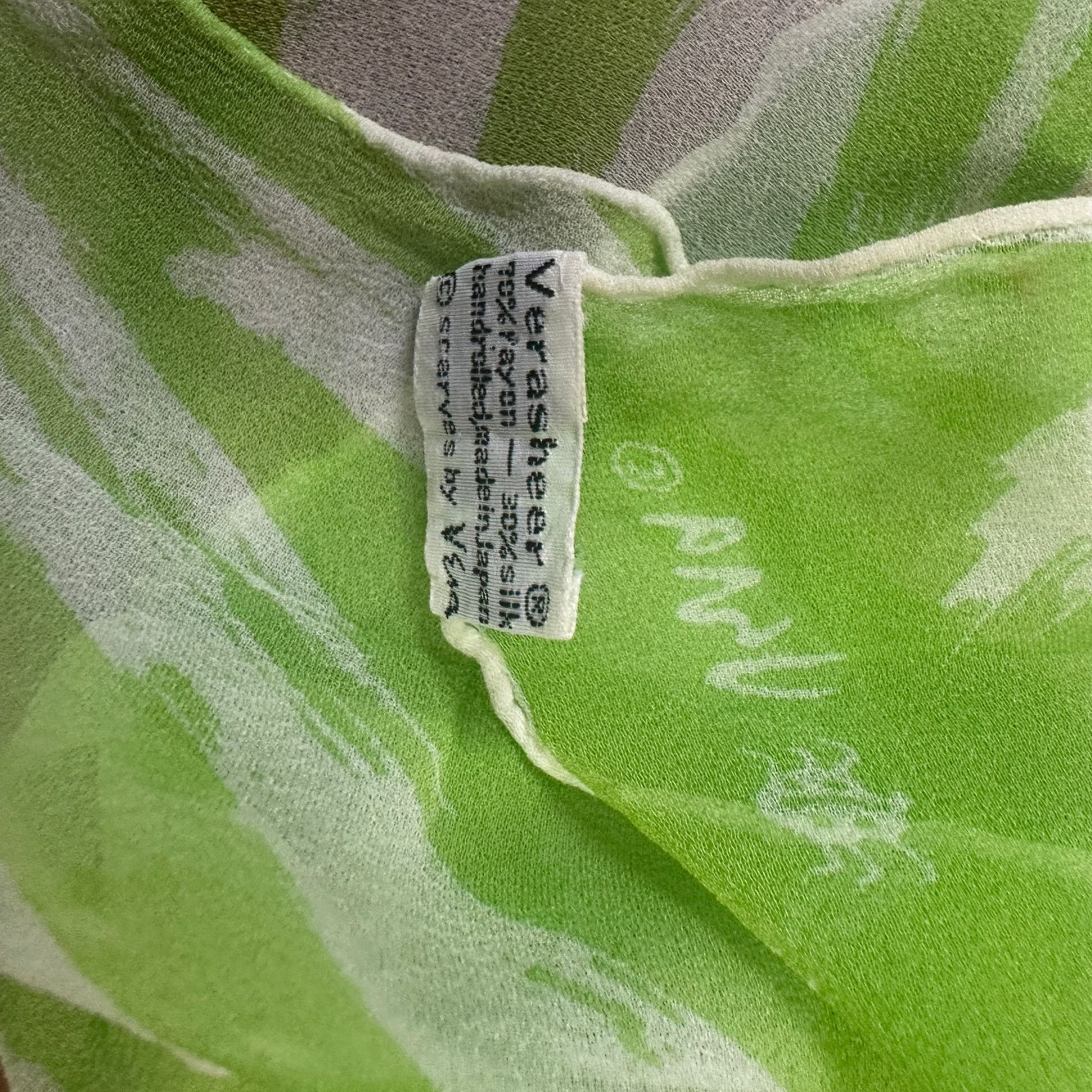 Vintage Vintage 60s Vera Neumann Ladybug Green Sheer Silk Scarf Size ONE SIZE - 3 Thumbnail