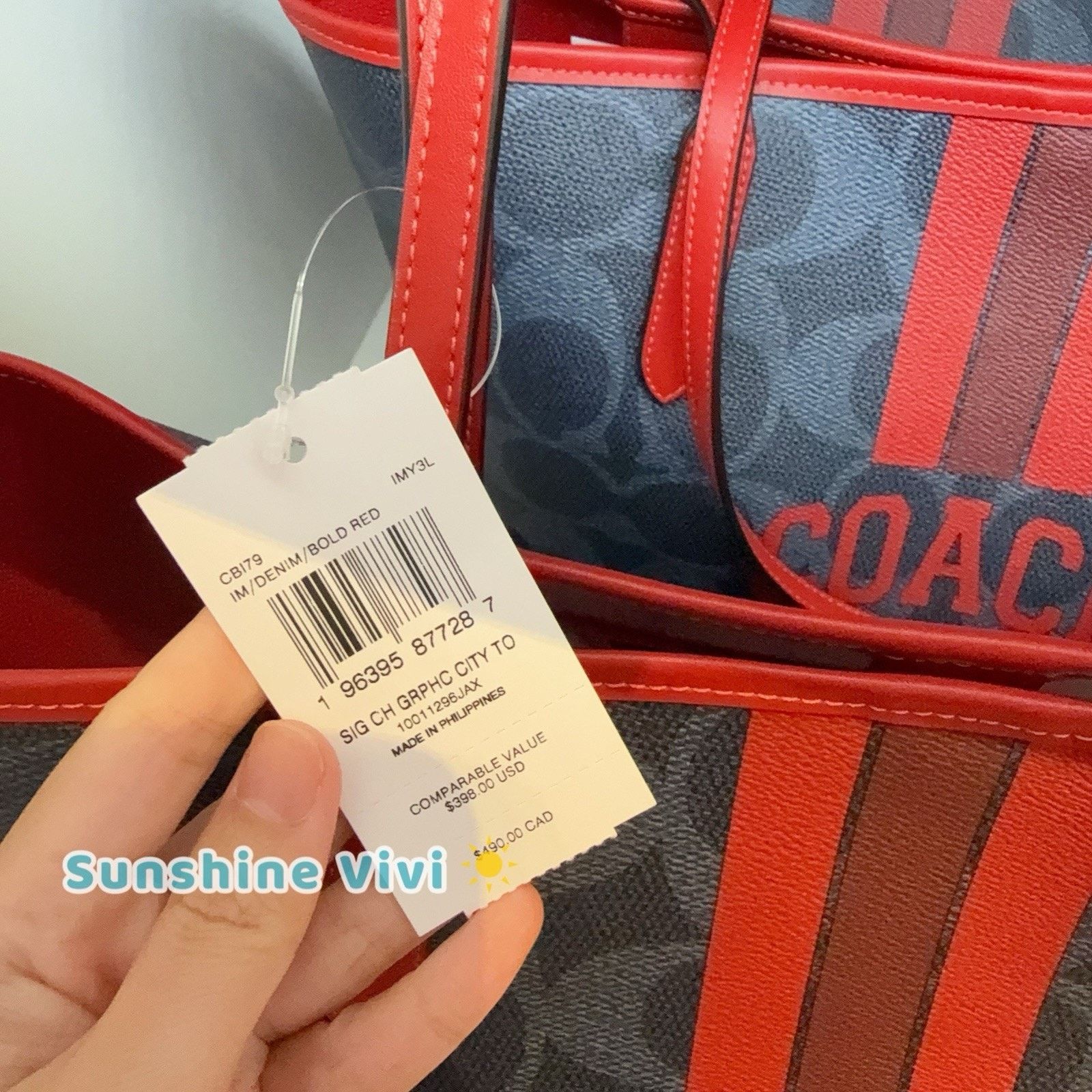 Coach NWT COACH City Tote Bag Signature Canvas CBI79 Bold Red Size ONE SIZE - 2 Thumbnail
