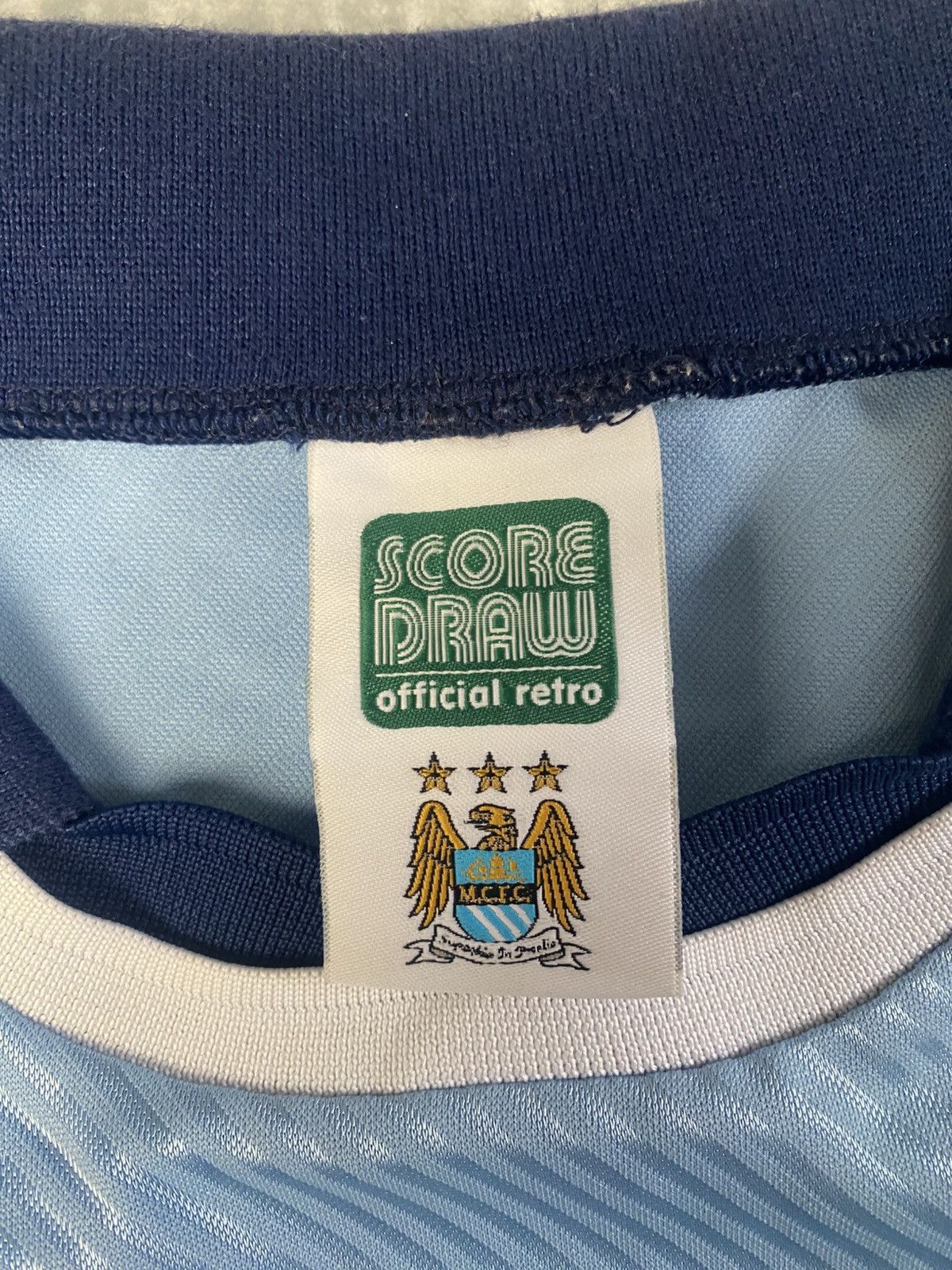 Other Retro Score Draw Manchester City 1994 Home Shirt jersey Size US S / EU 44-46 / 1 - 3 Thumbnail