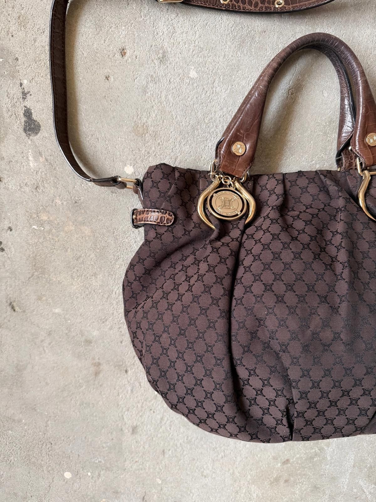 Celine Celine 2Way Macadam Embossed Shoulder Bag Brown Size ONE SIZE - 2 Thumbnail