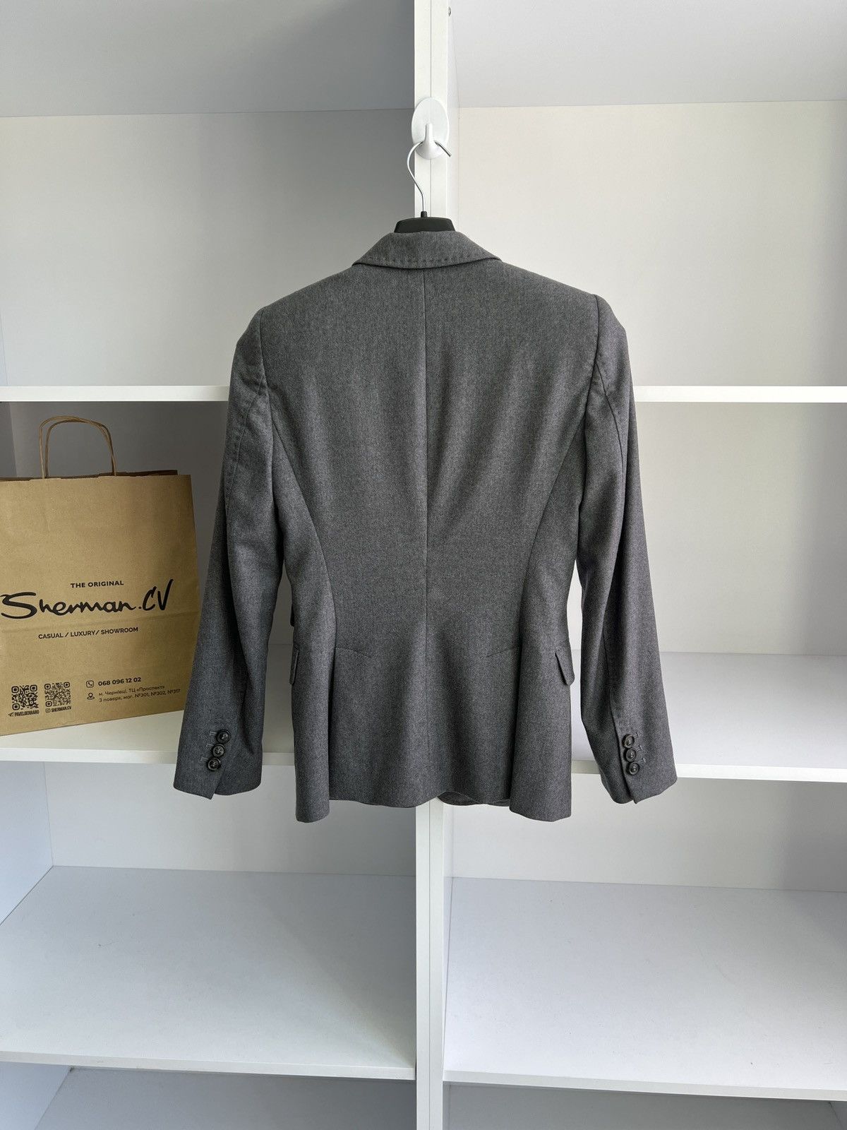 Designer × Piazza Sempione × Vintage Vintage Piazza Sempione Women's Gray Blazer Size S / US 4 / IT 40 - 10 Thumbnail