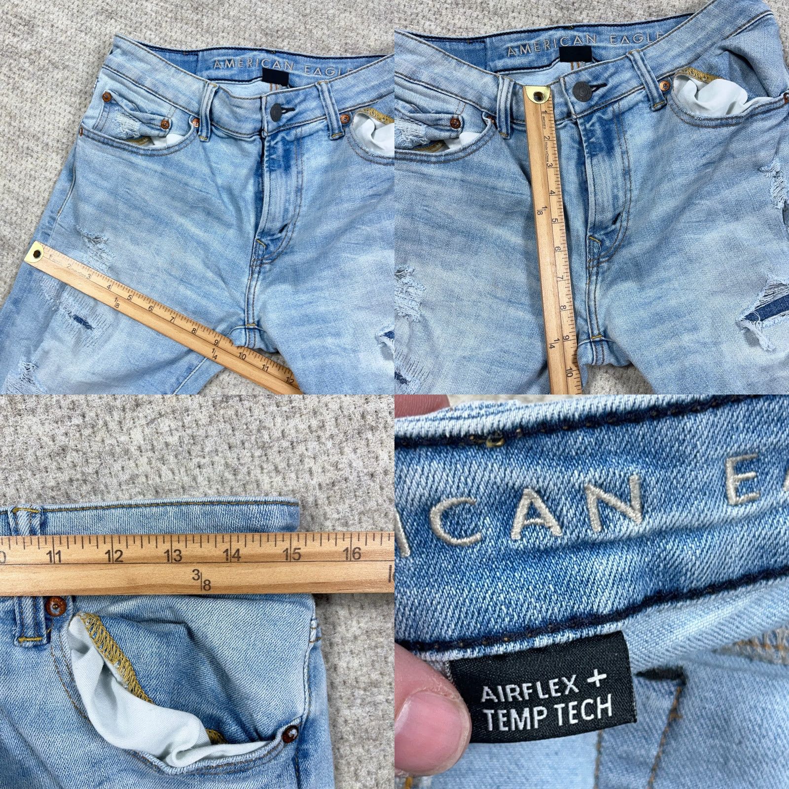American Eagle Outfitters American Eagle Outfitters Jeans Men 30x34 Athletic Skinny Light Wash Distressed 5-Pocket Denim Blue(Size 30) Mens Size US 30 / EU 46 - 9 Thumbnail