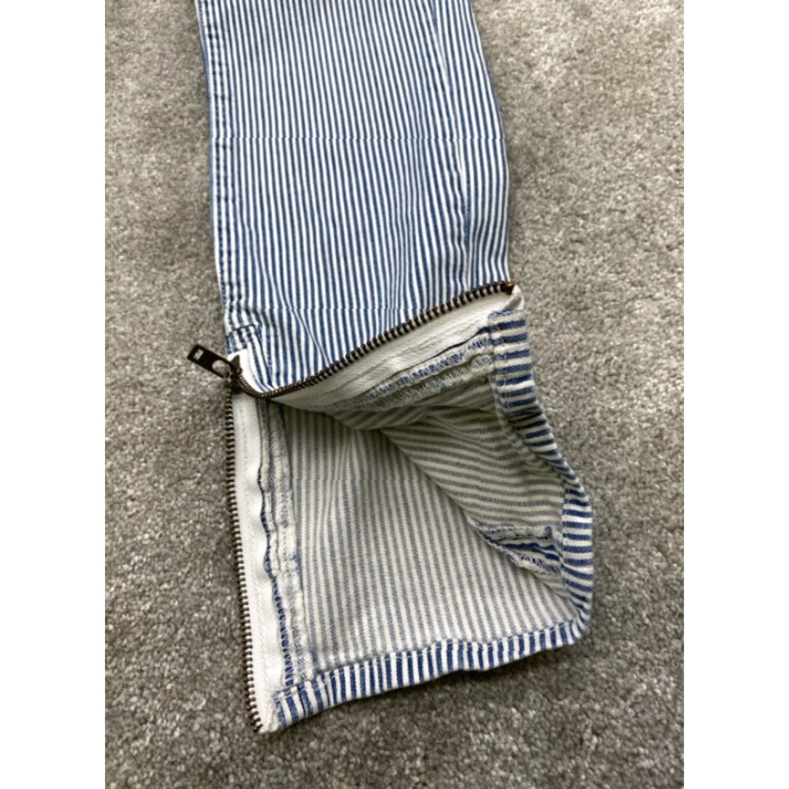 Madewell Madewell Jeans Women's 28 Blue White Striped Denim Slim Fit Zippered Ankles 5327 - Shirt/Jeans? Size 28" / US 6 / IT 42 - 5 Thumbnail