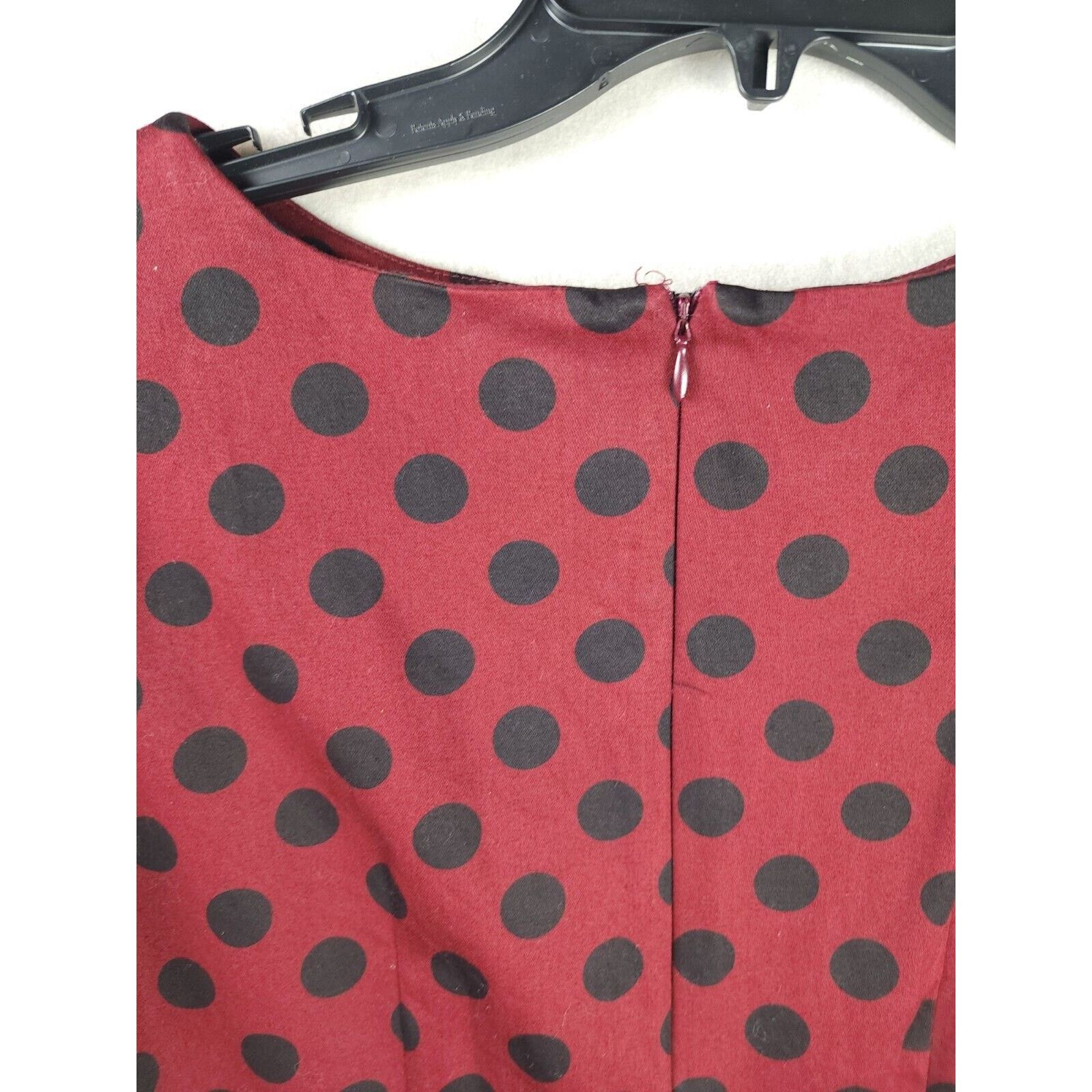 Asos ASOS Red & Black Dot Short Sleeve MIDI Dress Size 6 - Cotton Size M / US 6-8 / IT 42-44 - 9 Thumbnail