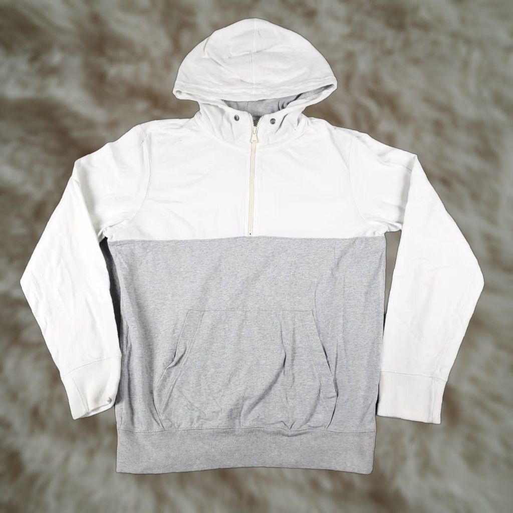 American Eagle Outfitters VINTAGE American Eagle Hoodie Pullover Zip 1/2 Zip Long Sleeve Cotton Blend Gray Mens Medium Size US M / EU 48-50 / 2 - 1 Thumbnail