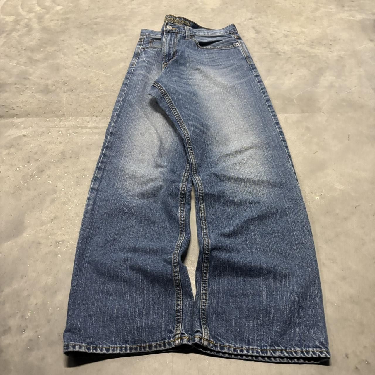 Japanese Brand × Vintage Crazy Vintage Y2K/2000s Grunge Faded Dark Wash Denim Jeans! Size US 34 / EU 50 - 3 Thumbnail