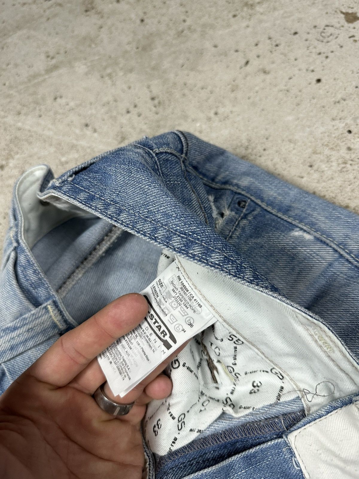 G-Star × Vintage Vintage Y2K G Star Raw Radar Tapered Reworked Denim Pants Size US 36 / EU 52 - 11 Thumbnail