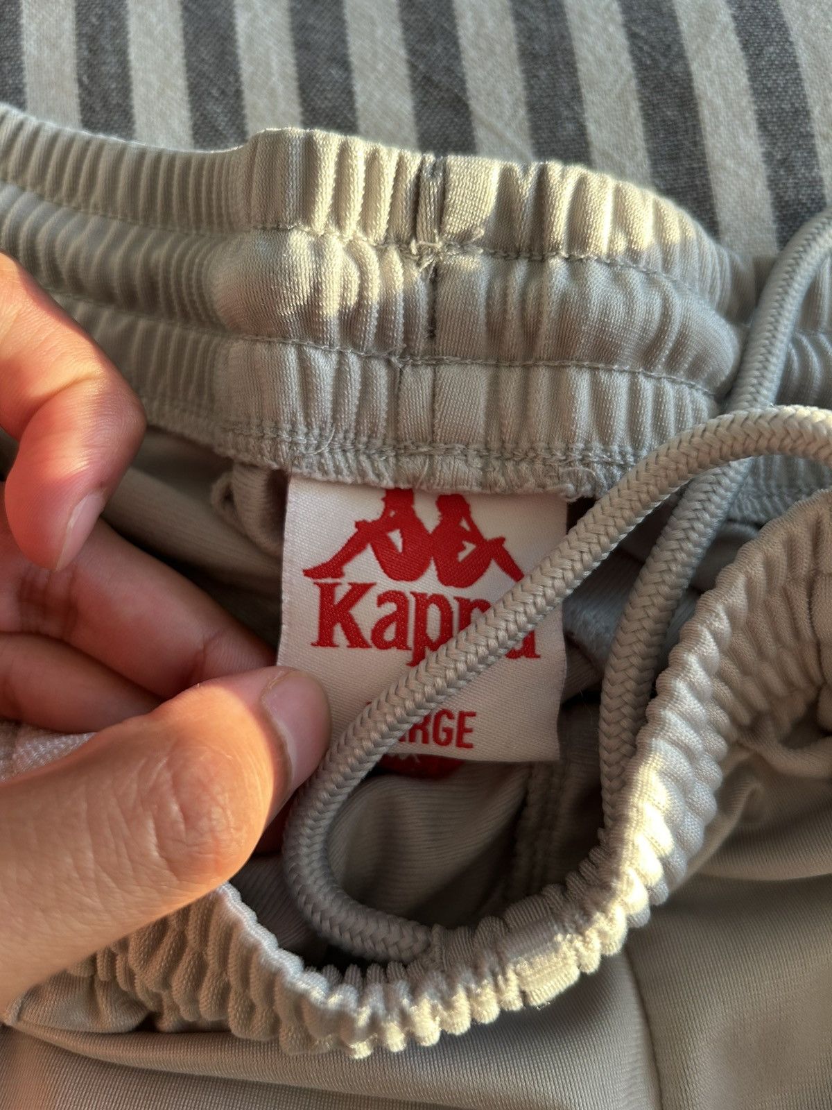 Kappa Kappa Silver Track Pants with Burgundy Logo Tape Size US 30 / EU 46 - 3 Thumbnail