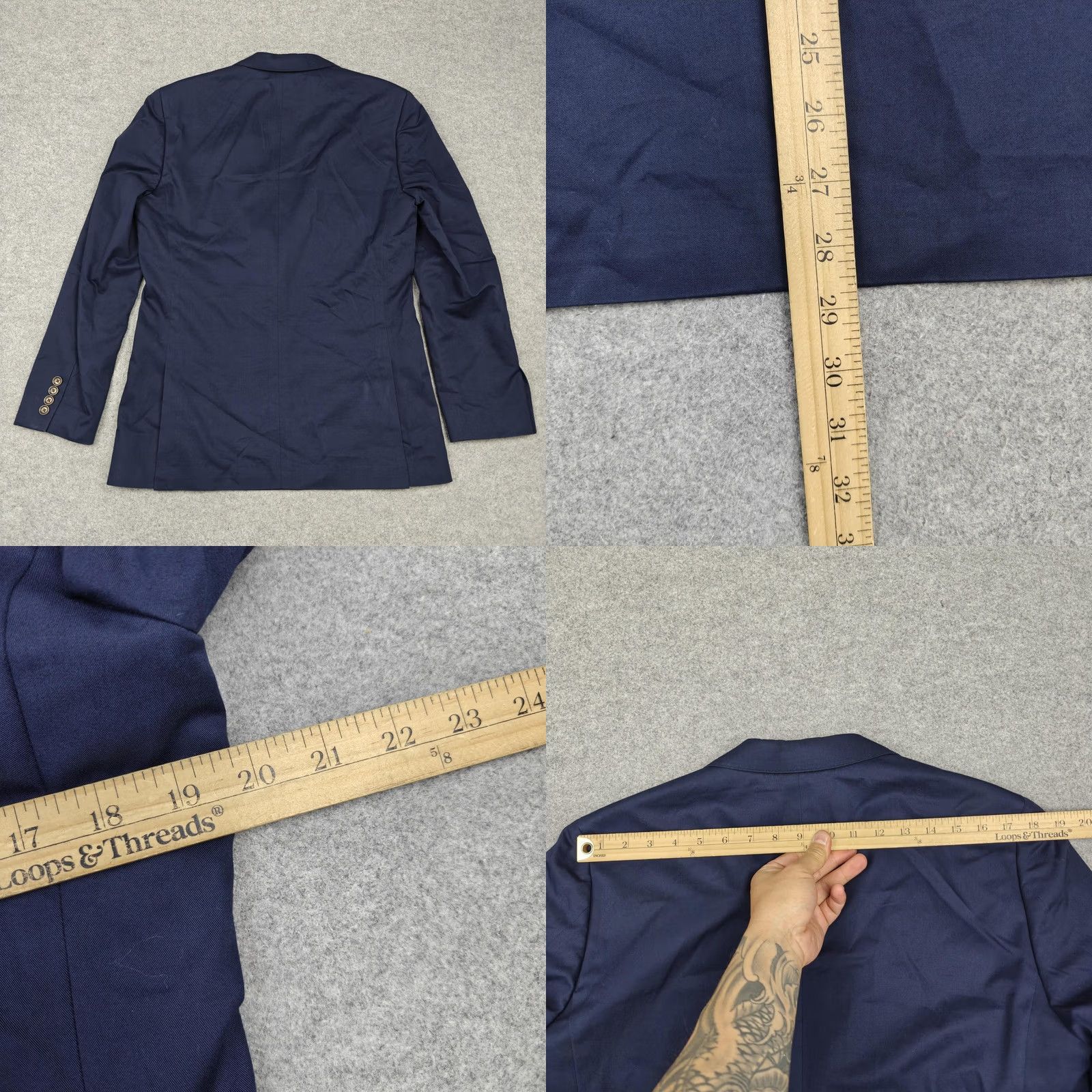 J.Crew J Crew Blazer Mens 38S Blue Cotton Ludlow Slim Two Button Suit Jacket Larusmiani Size 38R - 8 Thumbnail