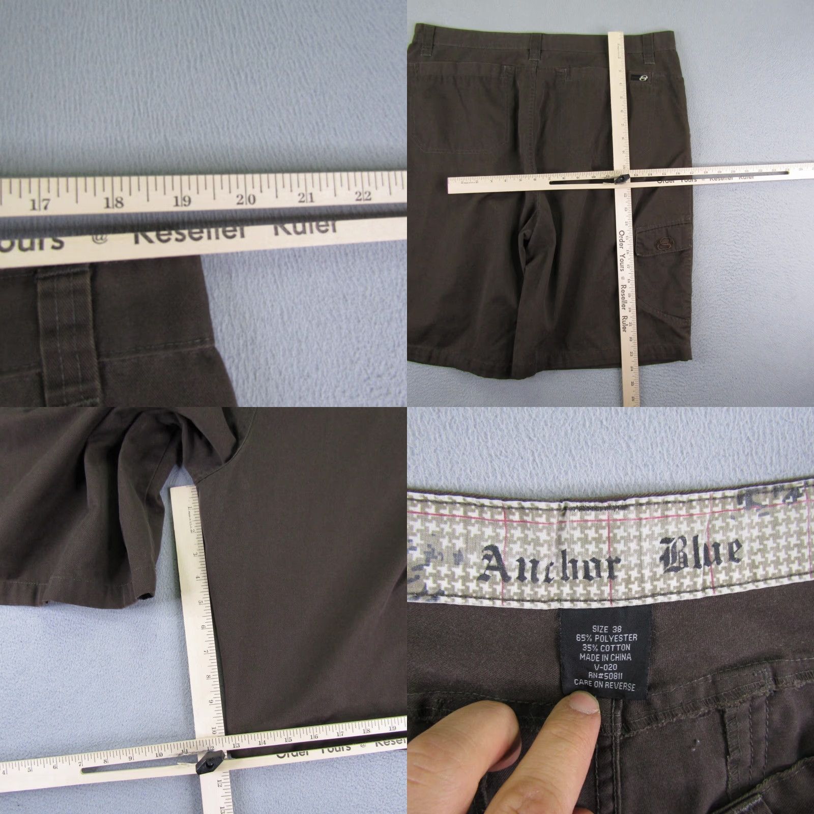 Anchor Blue VINTAGE Anchor Blue Shorts Mens 38 Cargo Baggy Grunge Y2K Brown - 38, Cotton/Poly, Cargo, Casual, Travel, Workwear, Pockets, Zipper, Logo, Button Mens Size US 38 / EU 54 - 8 Thumbnail