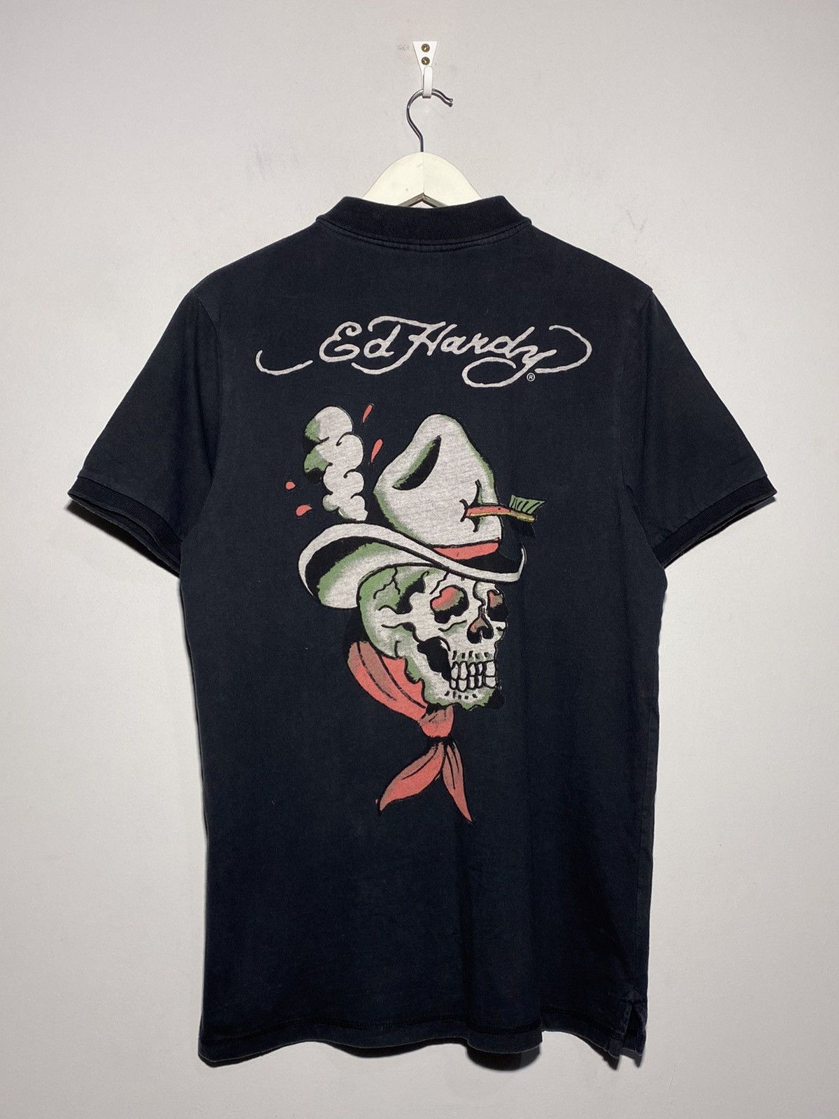 Ed Hardy Y2k Ed Hardy hype streetwear style skull logo polo t-shirt Size US XL / EU 56 / 4 - 1 Thumbnail