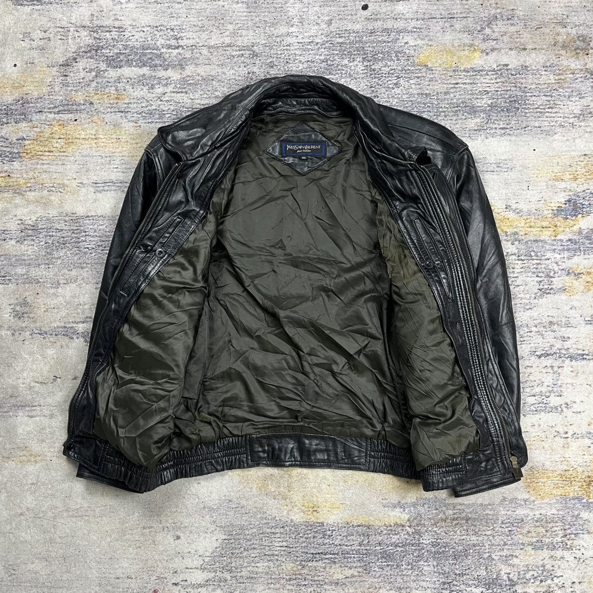 Yves Saint Laurent Vintage 90s Yves Saint Laurent pour homme Leather jacket Size US M / EU 48-50 / 2 - 8 Thumbnail