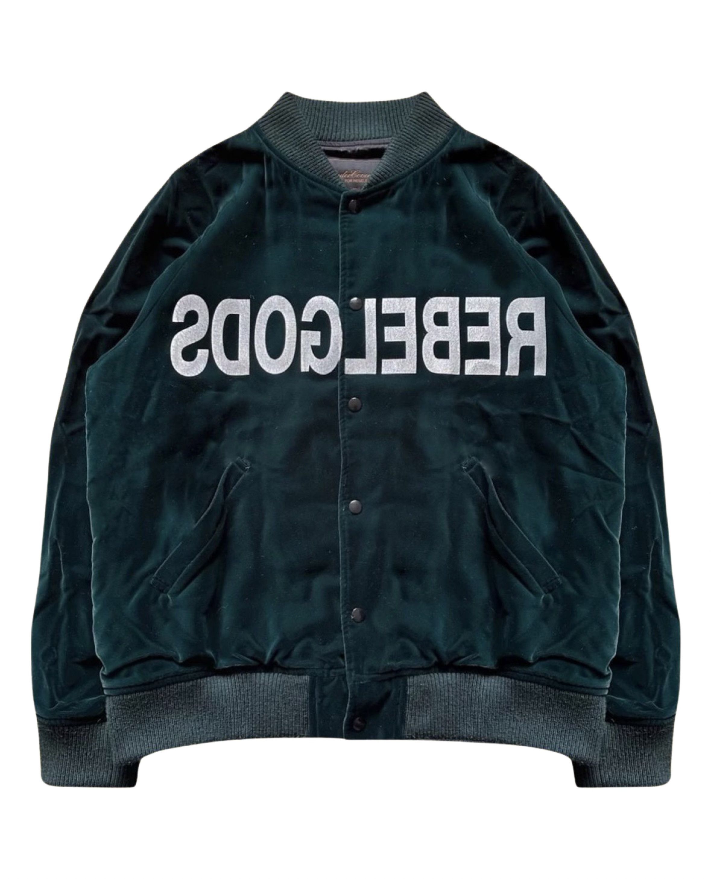 image of Undercover Rebelgods Green Velour Jacket, Men's (Size Large)