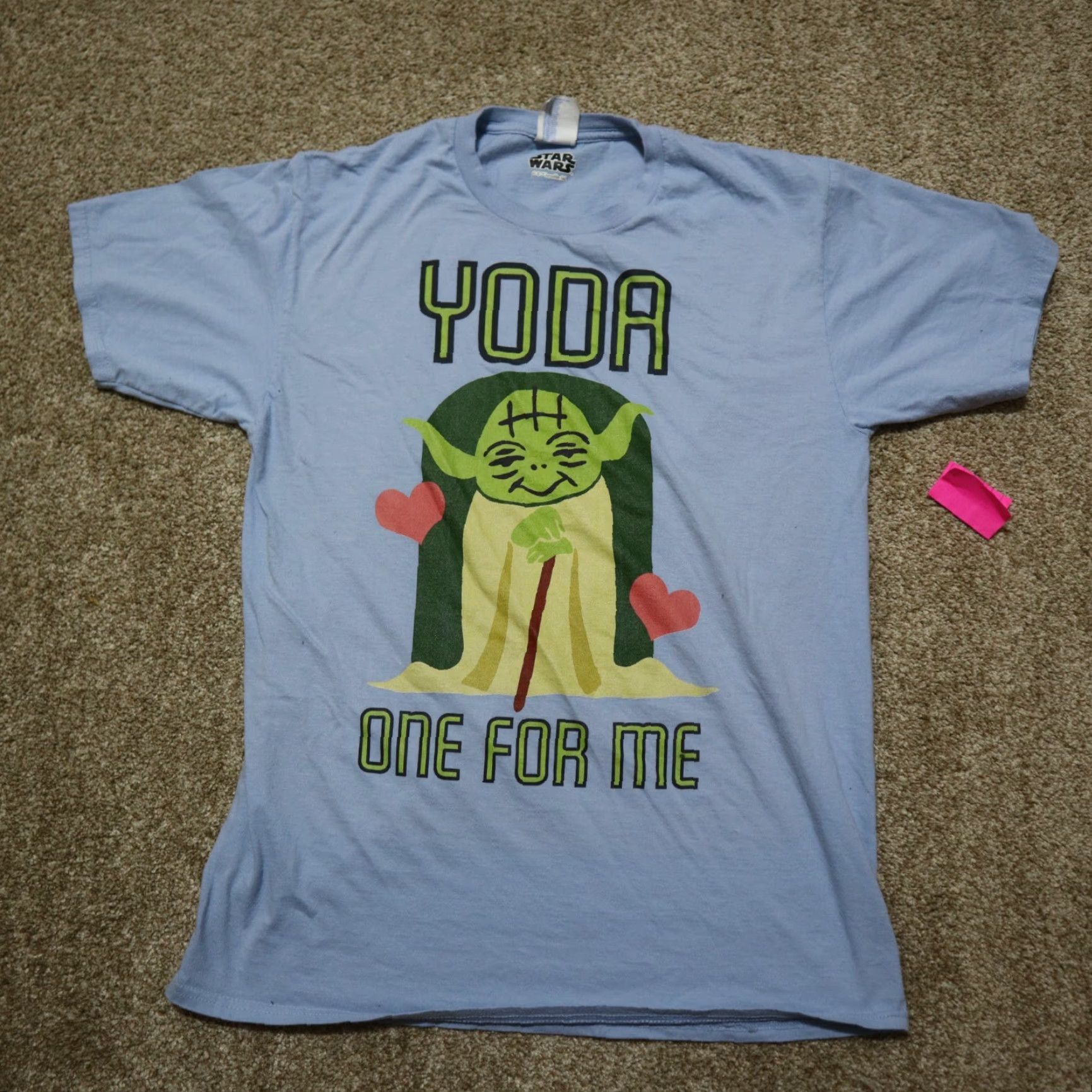 Star Wars Star Wars Yoda One For Me Valentine Gift Tee T-Shirt Men's M Medium Blue Shirt Graphic Print Short Sleeve Vintage: No Size US M / EU 48-50 / 2 - 2 Thumbnail