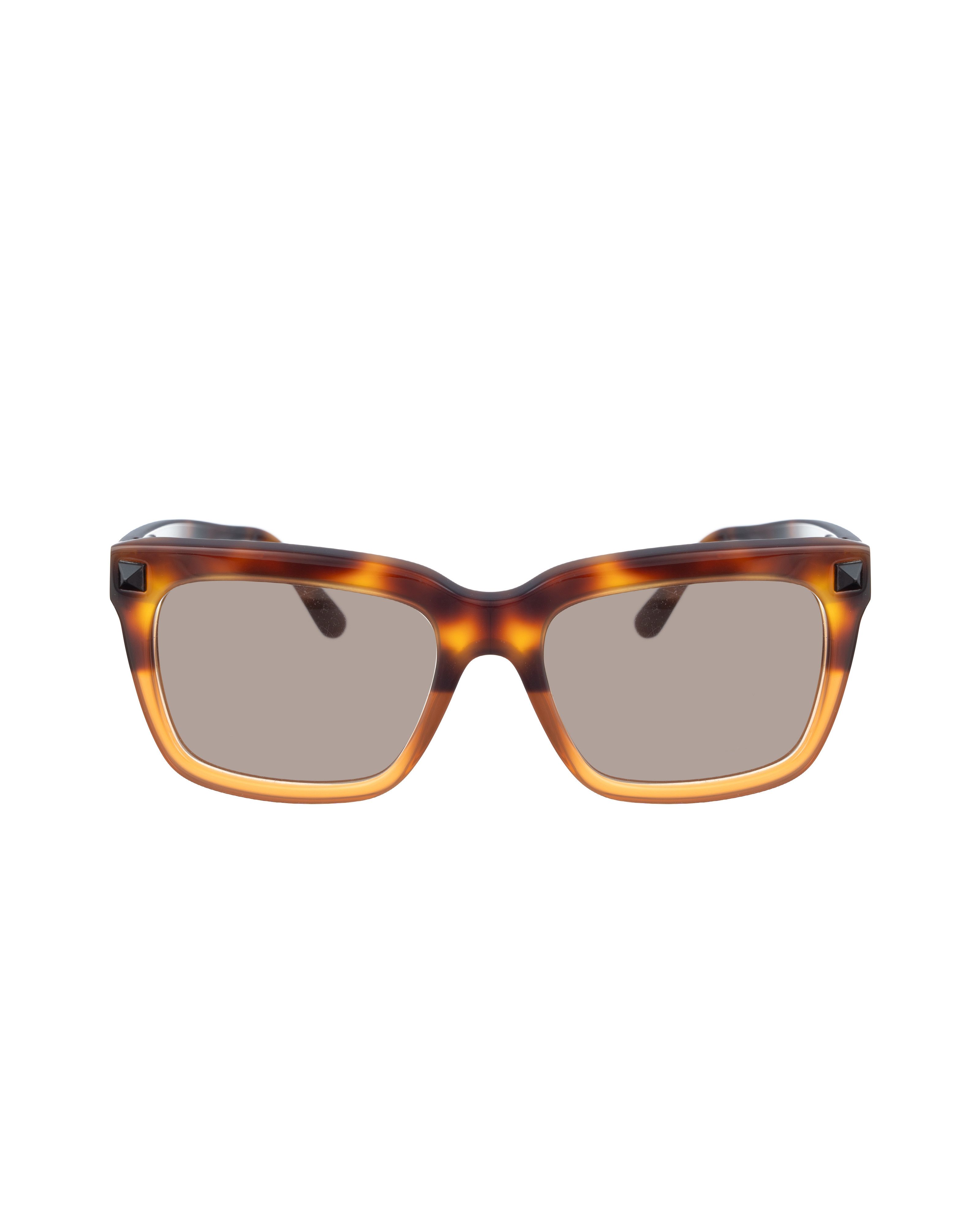 Valentino Valentino 00s Half Havana Brown Nerdy Sunglasses with Studs Size ONE SIZE - 2 Thumbnail