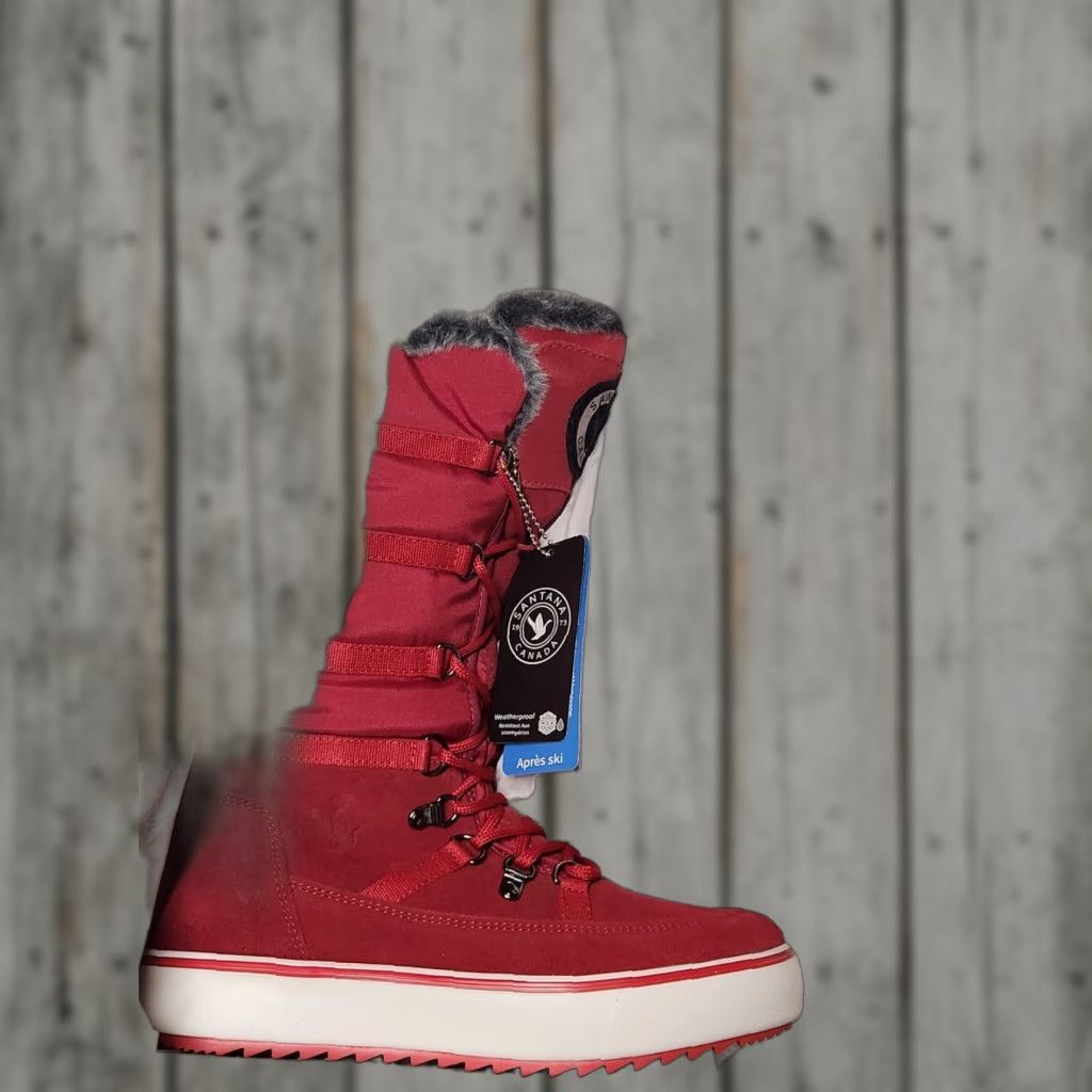 Vintage Santana Canada Mackenzie 2 Tall Winter Boots Women's Red Size 9 Snow Boot Faux Fur Lining Winter Boots Casual Size US 9 / IT 39 - 1 Thumbnail