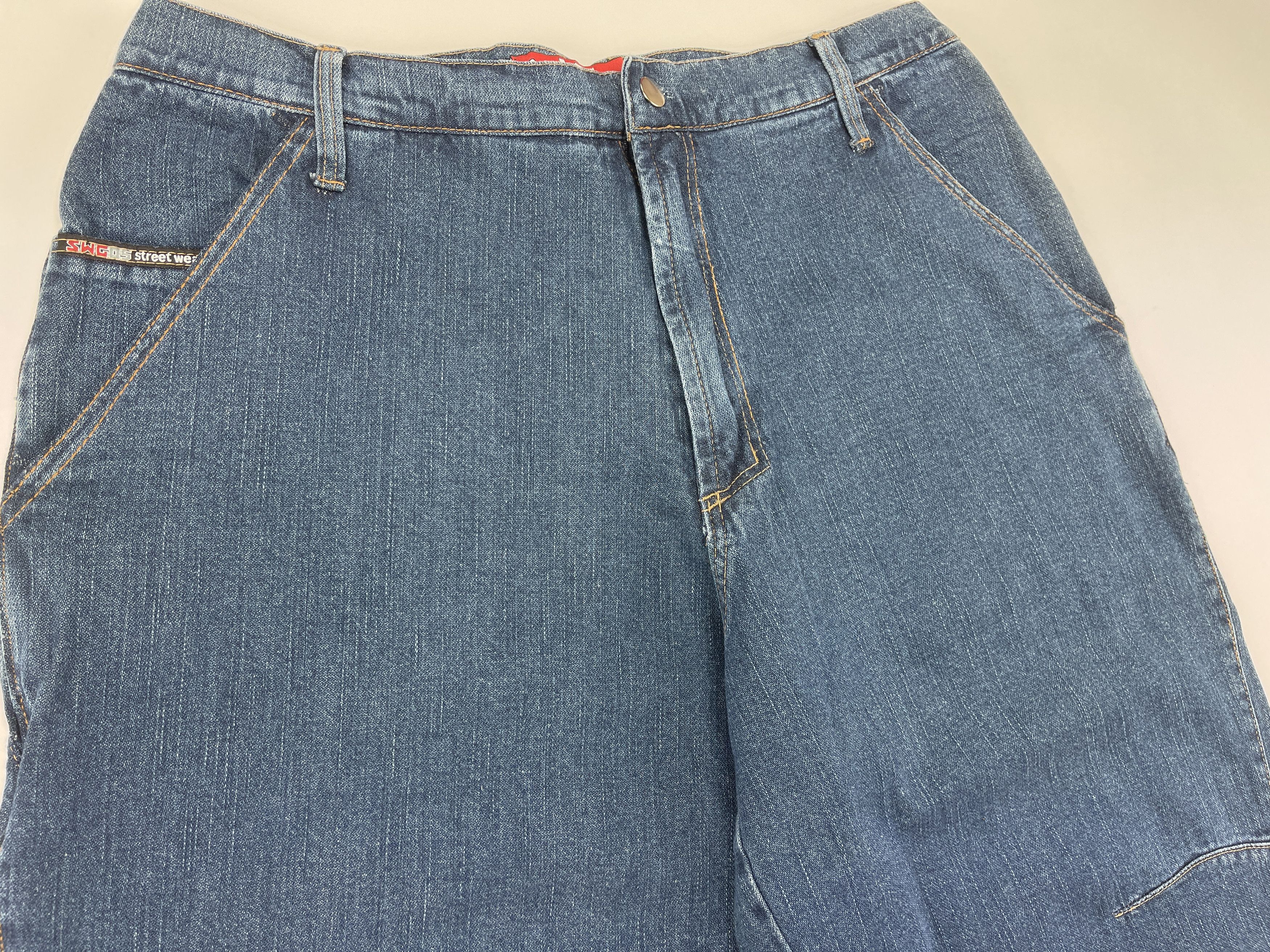 Vintage SWG jeans, blue Street War Gear vintage baggy hip hop 90s 34 Size US 34 / EU 50 - 11 Thumbnail