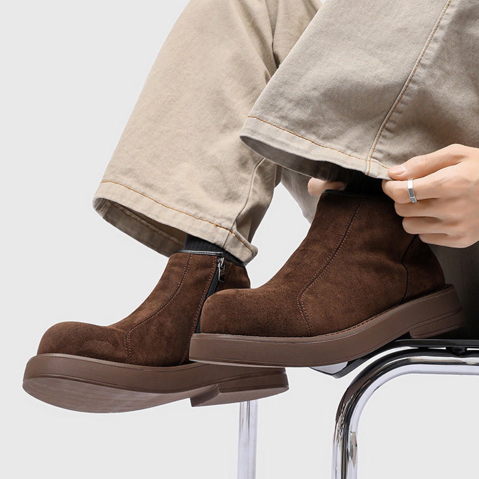 Japanese Brand High-Top Chelsea Boot | Round Toe Shoes Size US 7 / EU 40 - 5 Thumbnail