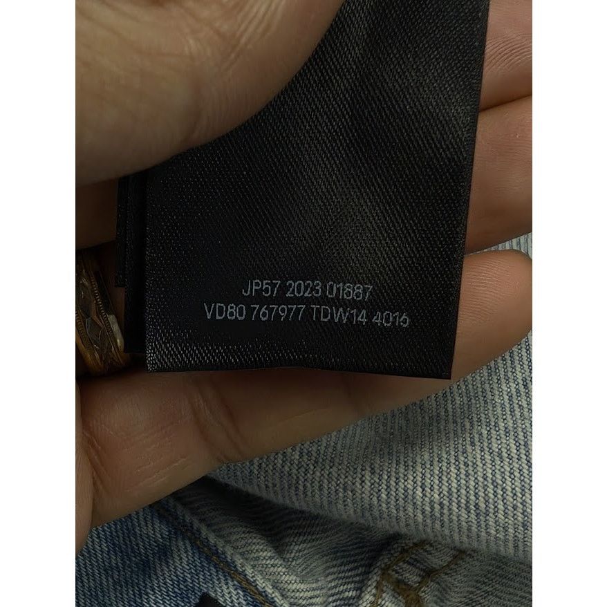 Balenciaga o1rshd1 Organic Japanese Twill Sticker Baggy Pant Dirty Blue Size US 30 / EU 46 - 16 Thumbnail