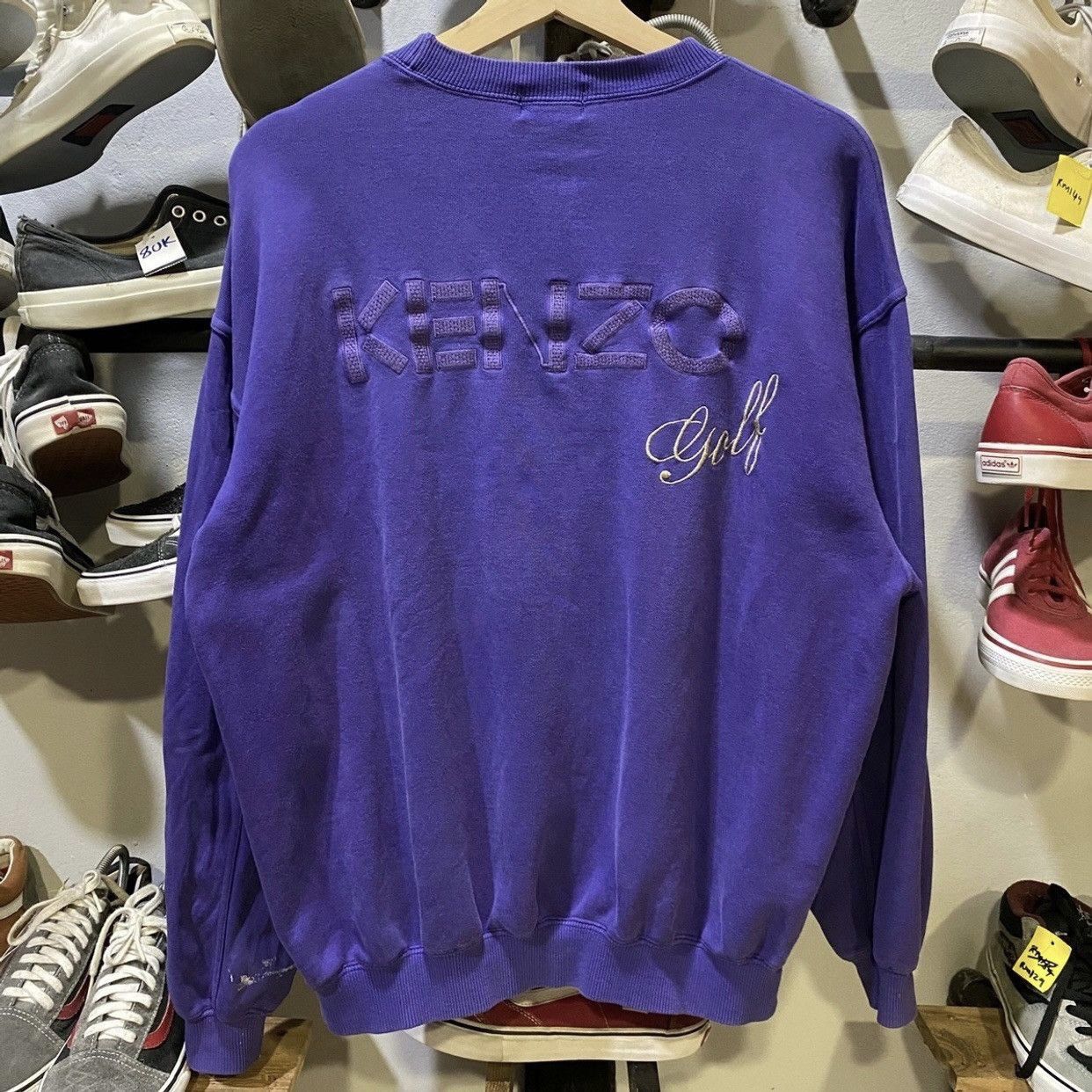 Vintage 90 s Kenzo Golf Sweatshirt Purple Embroidered Tops