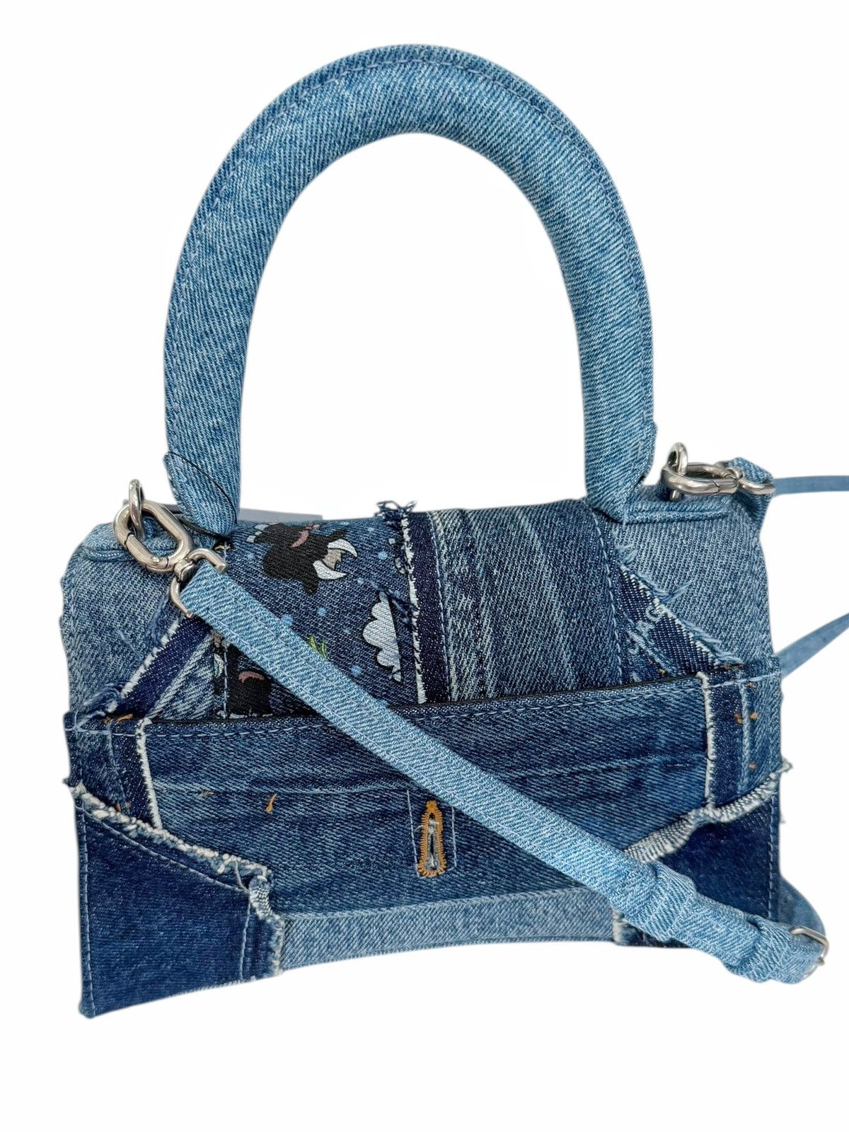 Balenciaga 1/1 Recycle Patchwork Denim Goat Hourglass Bag Size ONE SIZE - 3 Thumbnail