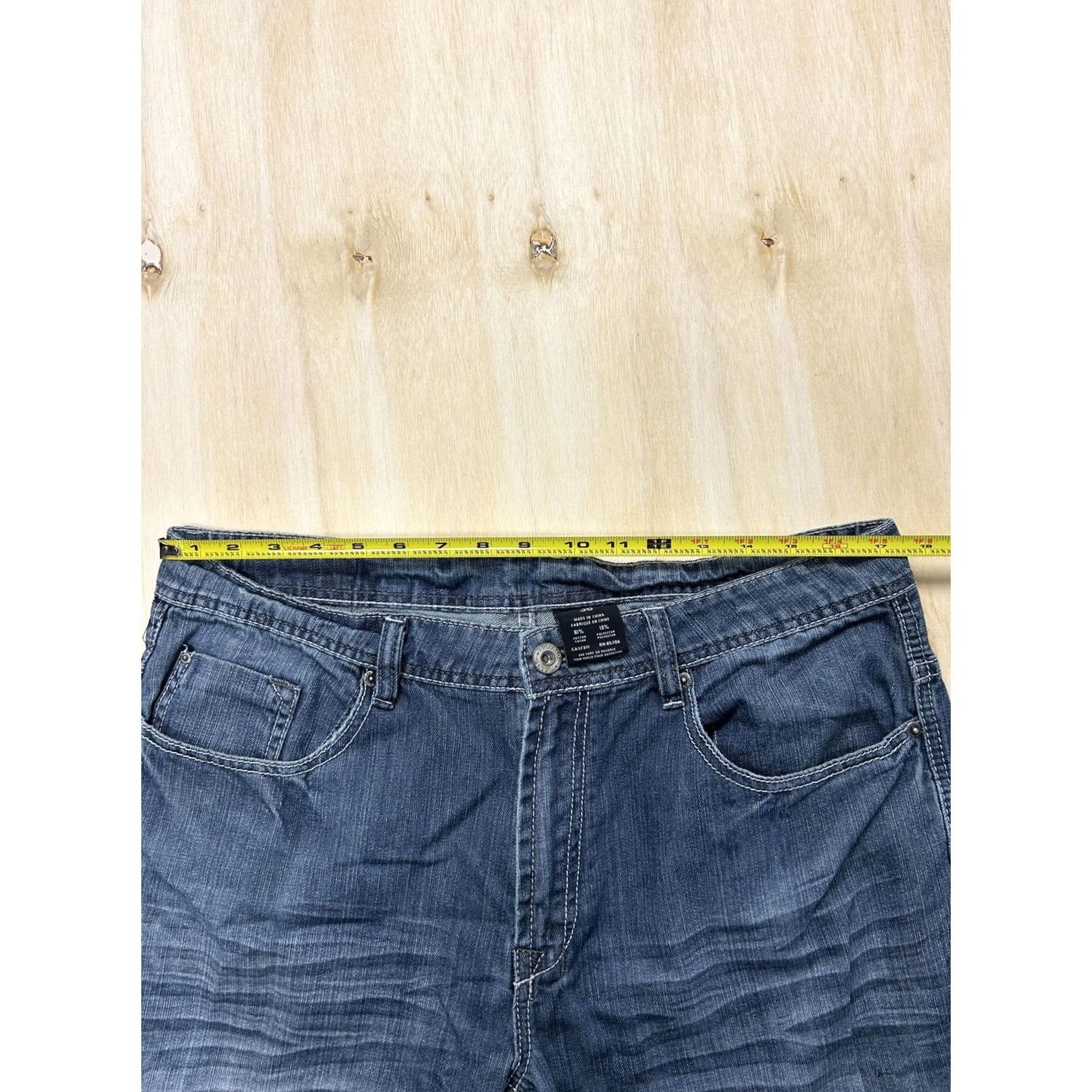 Denime Buffalo Jeans Mens Relaxed Straight Jeans Medium Wash Blue Denim 36x30 Size US 36 / EU 52 - 4 Thumbnail