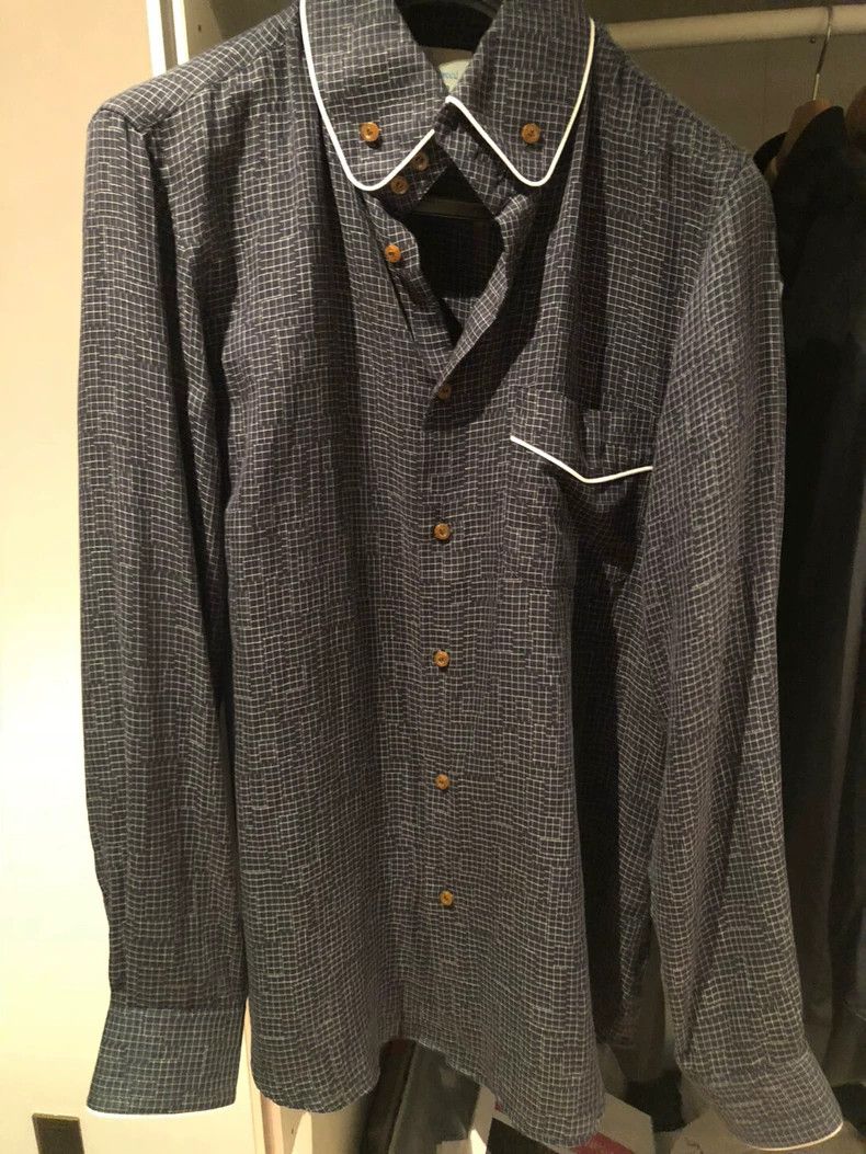 Vivienne Westwood Vivienne Westwood Men's shirt, dark blue checkered pattern Size US L / EU 52-54 / 3 - 1 Thumbnail