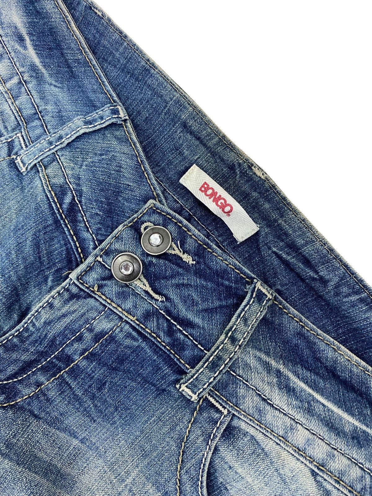 If Six Was Nine × Japanese Brand × Le Grande Bleu (L.G.B.) Flare Bongo Denim Japan Mud Washed Distress Emblishh Clawn Size US 31 - 9 Thumbnail