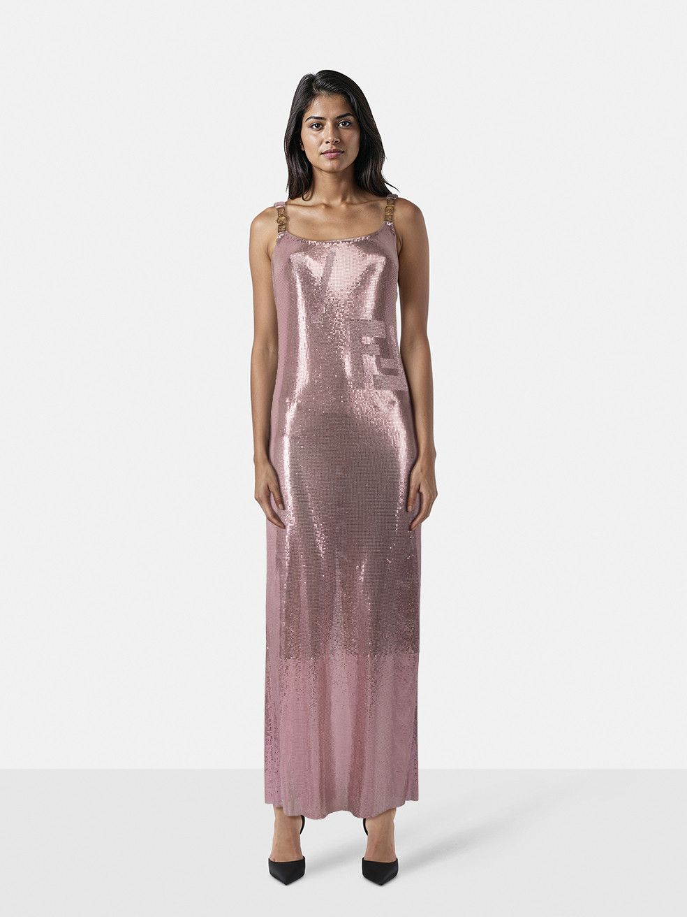 Versace S/S22 Fendace Pink Chainmail Dress Size S / US 4 / IT 40 - 1 Thumbnail