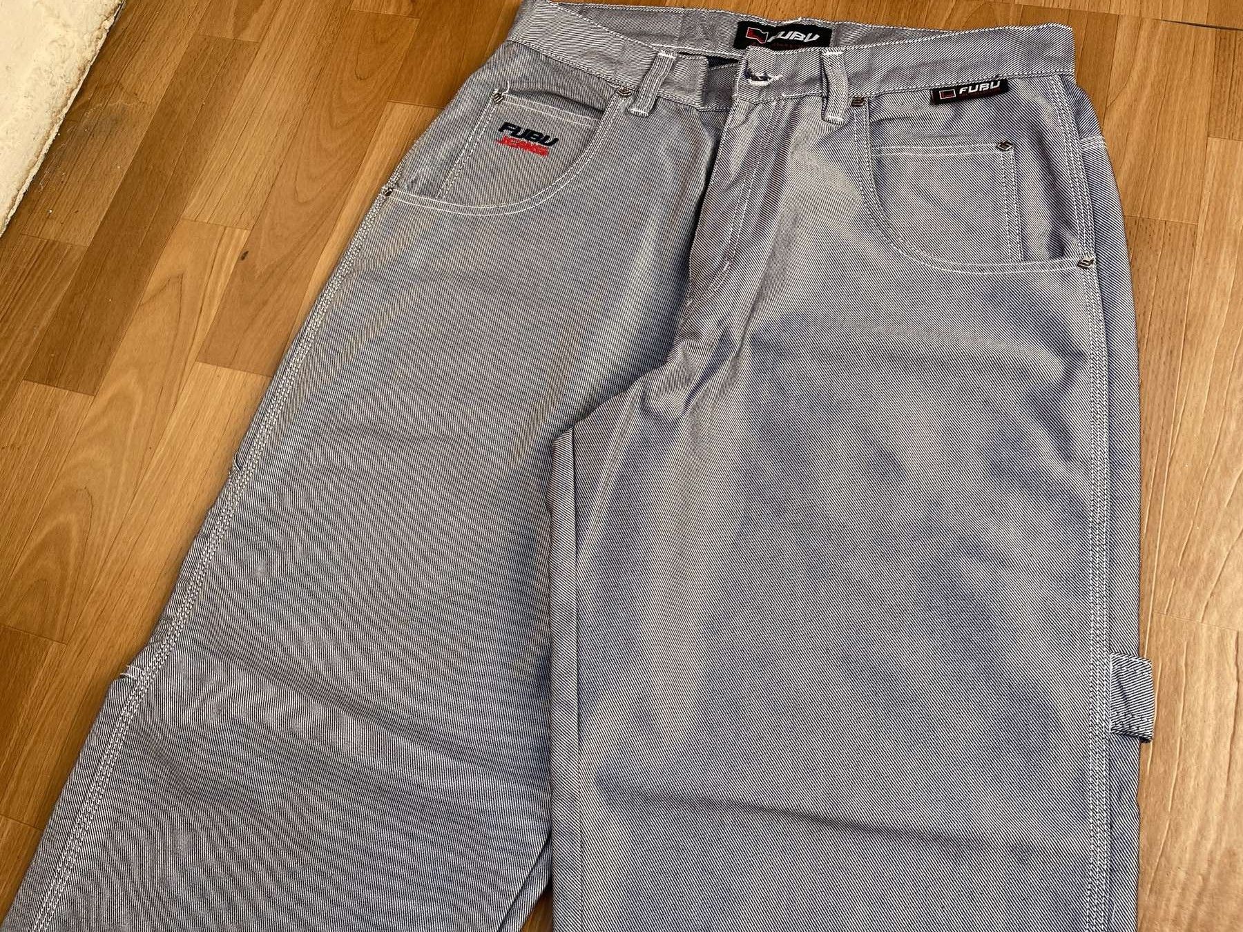 Fubu FUBU jeans shiny vintage baggy jeans silver metallic size 32 Size US 32 / EU 48 - 12 Thumbnail