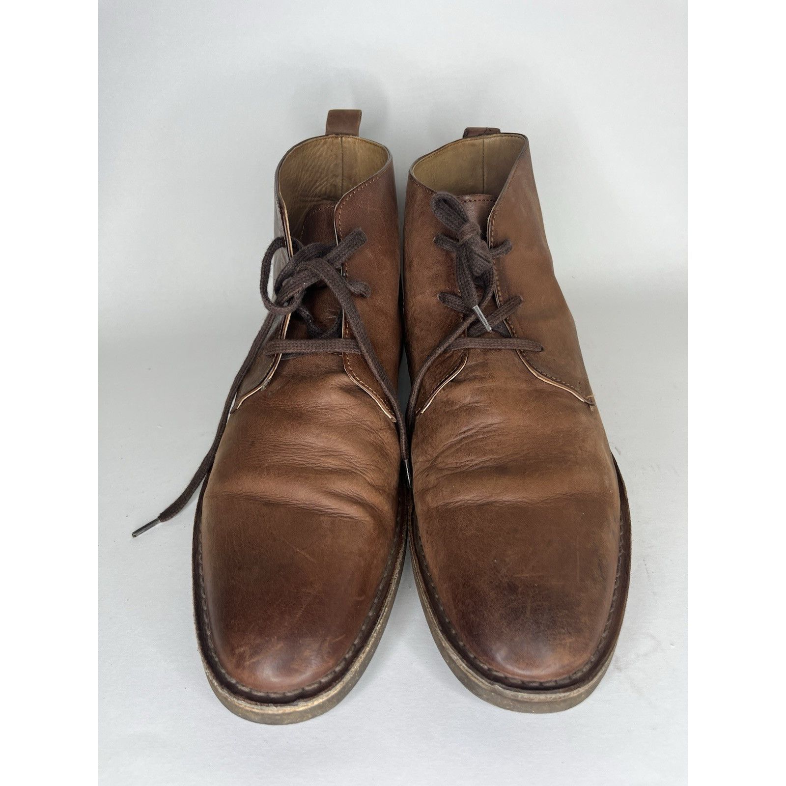 Frye Frye Dark Brown Leather Lace Up Desert Chukka Boots Men Sz 1 Size US 10 / EU 43 - 11 Thumbnail