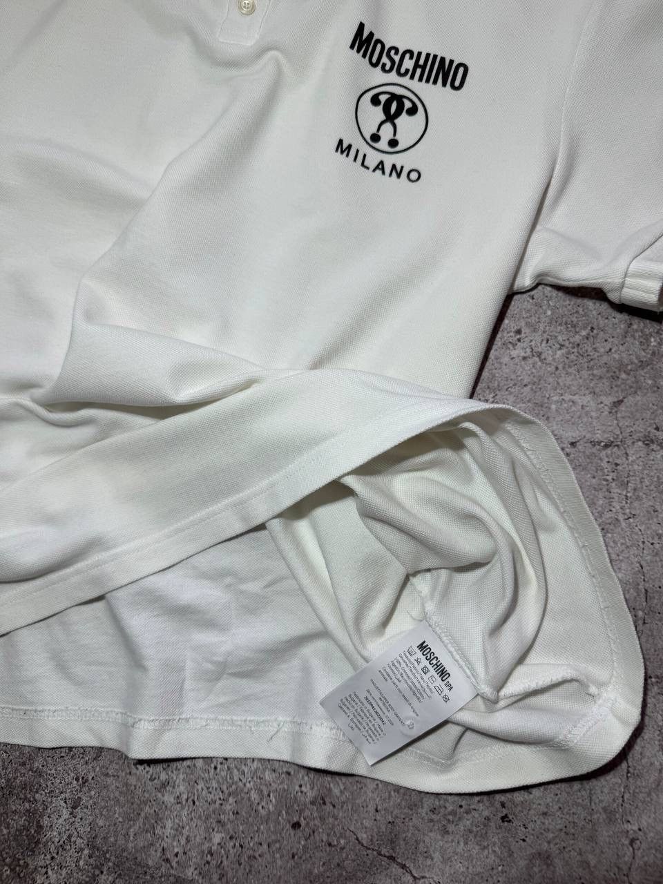 Moschino Moschino Couture Milano White Cotton Polo T-Shirt Luxury Size US L / EU 52-54 / 3 - 9 Thumbnail