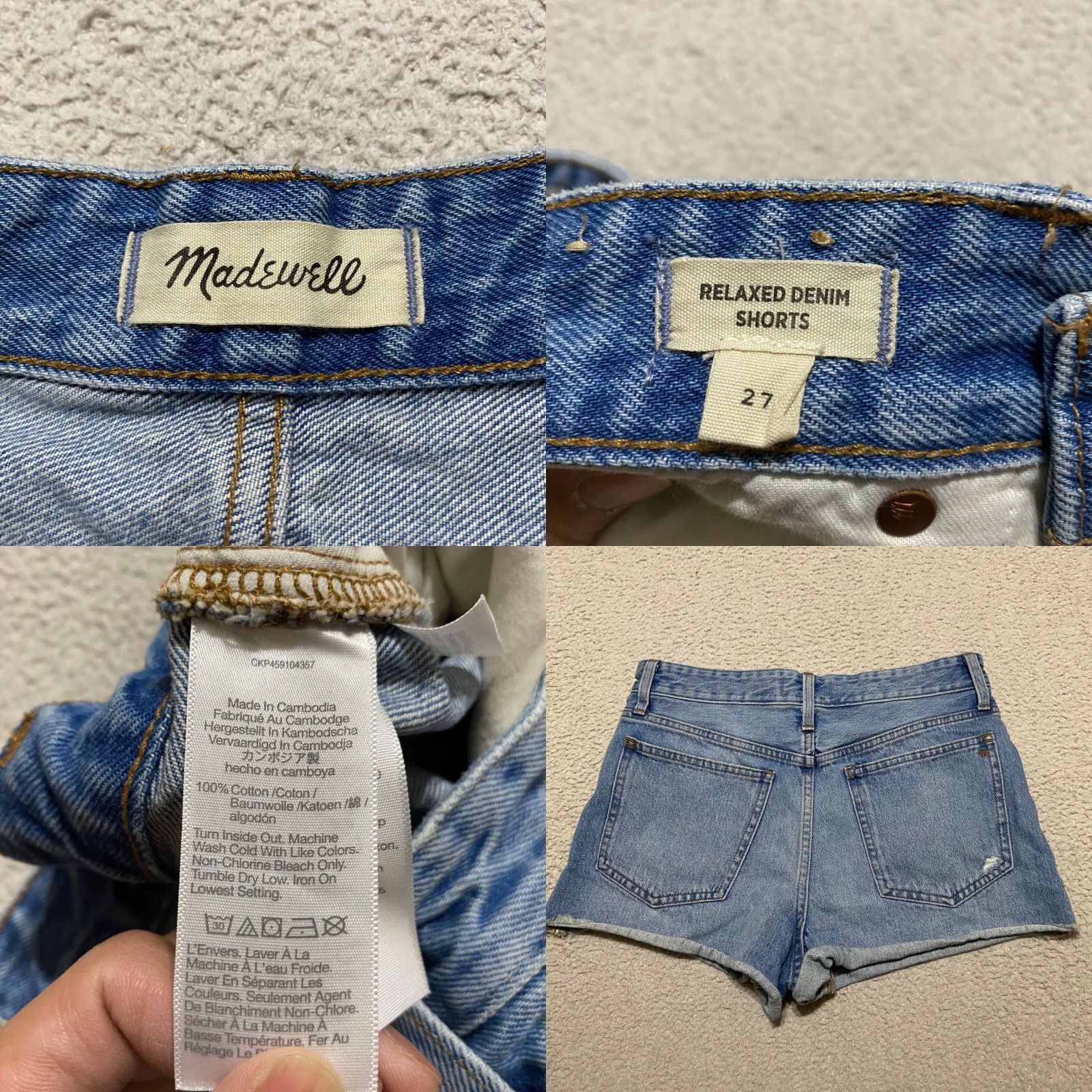 Madewell Madewell Jeans Shorts Blue Denim High Rise Cut-Off 3" Inseam 27 Womens Regular 29 Waist Pocket 5-Pocket Distress Stretch Vintage No Size 27" / US 4 / IT 40 - 8 Thumbnail