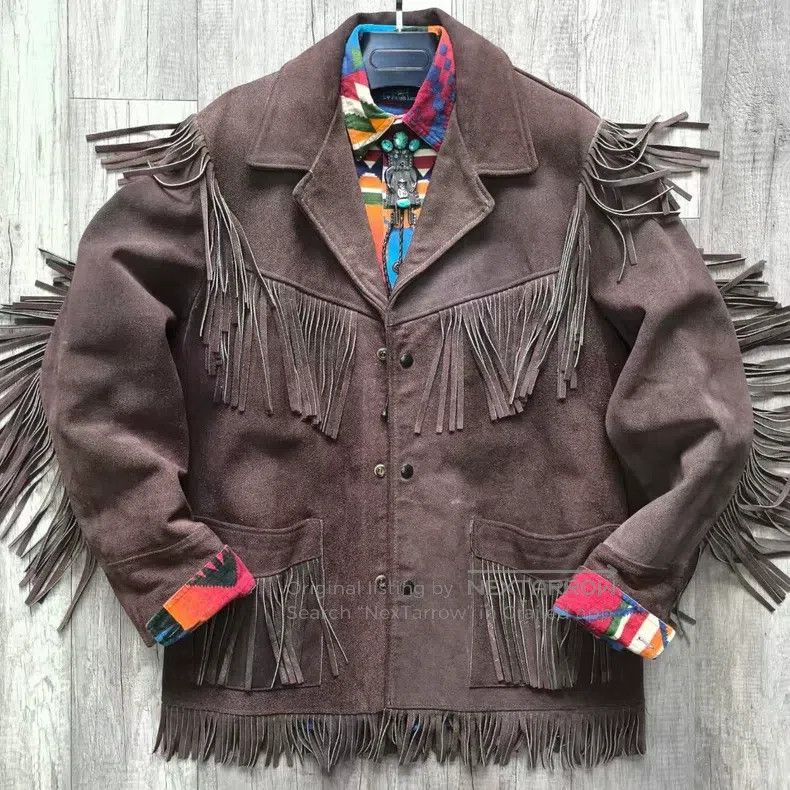 Other Suede western cowboy fringed leather jacket Size US L / EU 52-54 / 3 - 2 Thumbnail