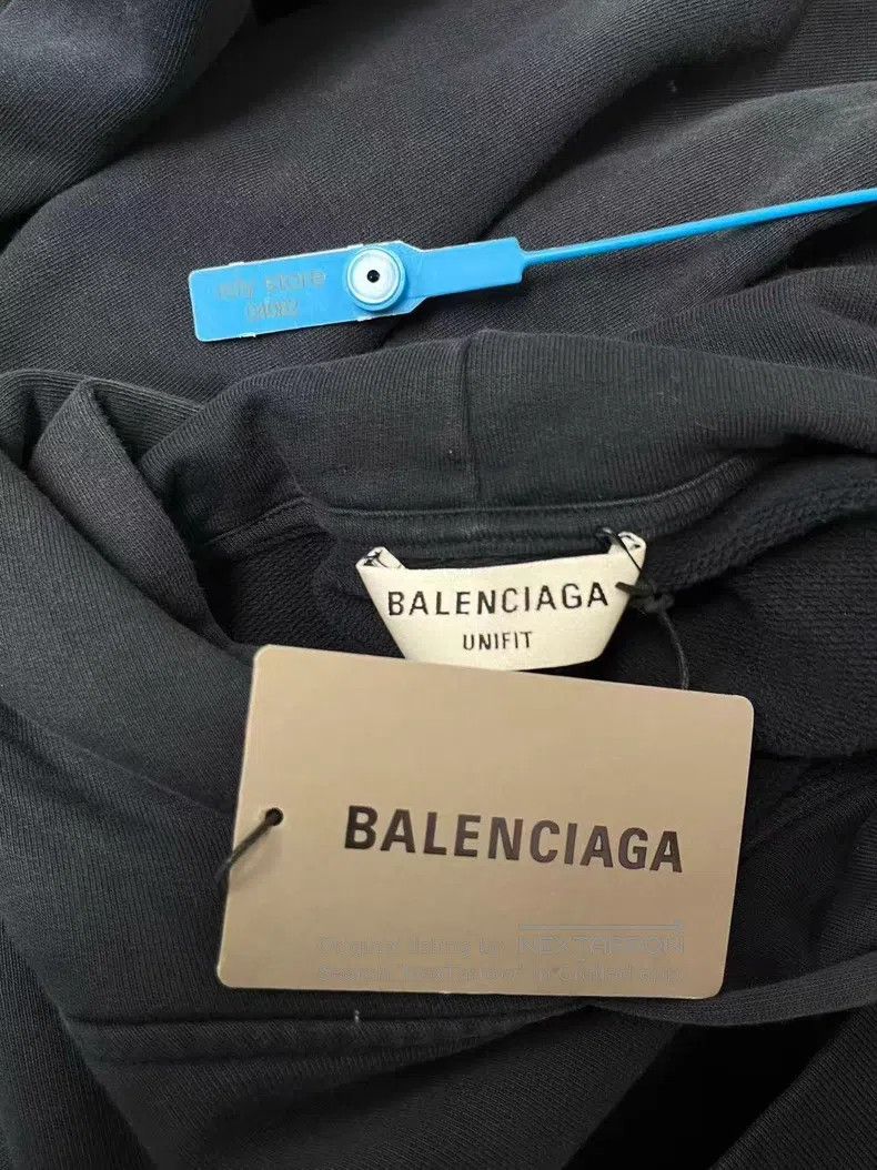 Balenciaga Balenciaga Chest Logo Solid Color Hooded Sweatshirt Size XS / US 0-2 / IT 36-38 - 5 Thumbnail