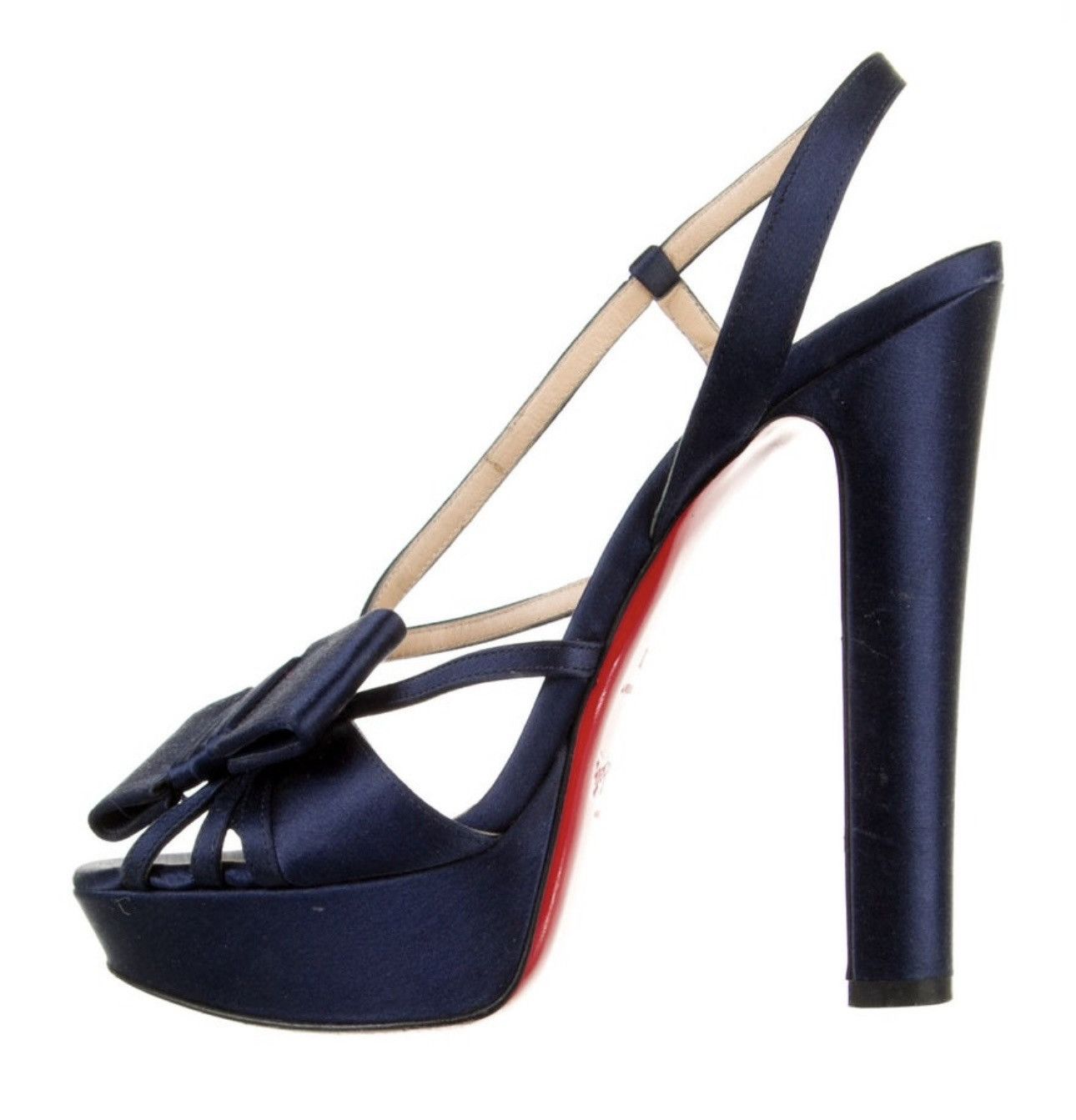 Christian Louboutin Christian louboutin blue satin disco silk sandals 38 IT Size US 8 / IT 38 - 4 Thumbnail