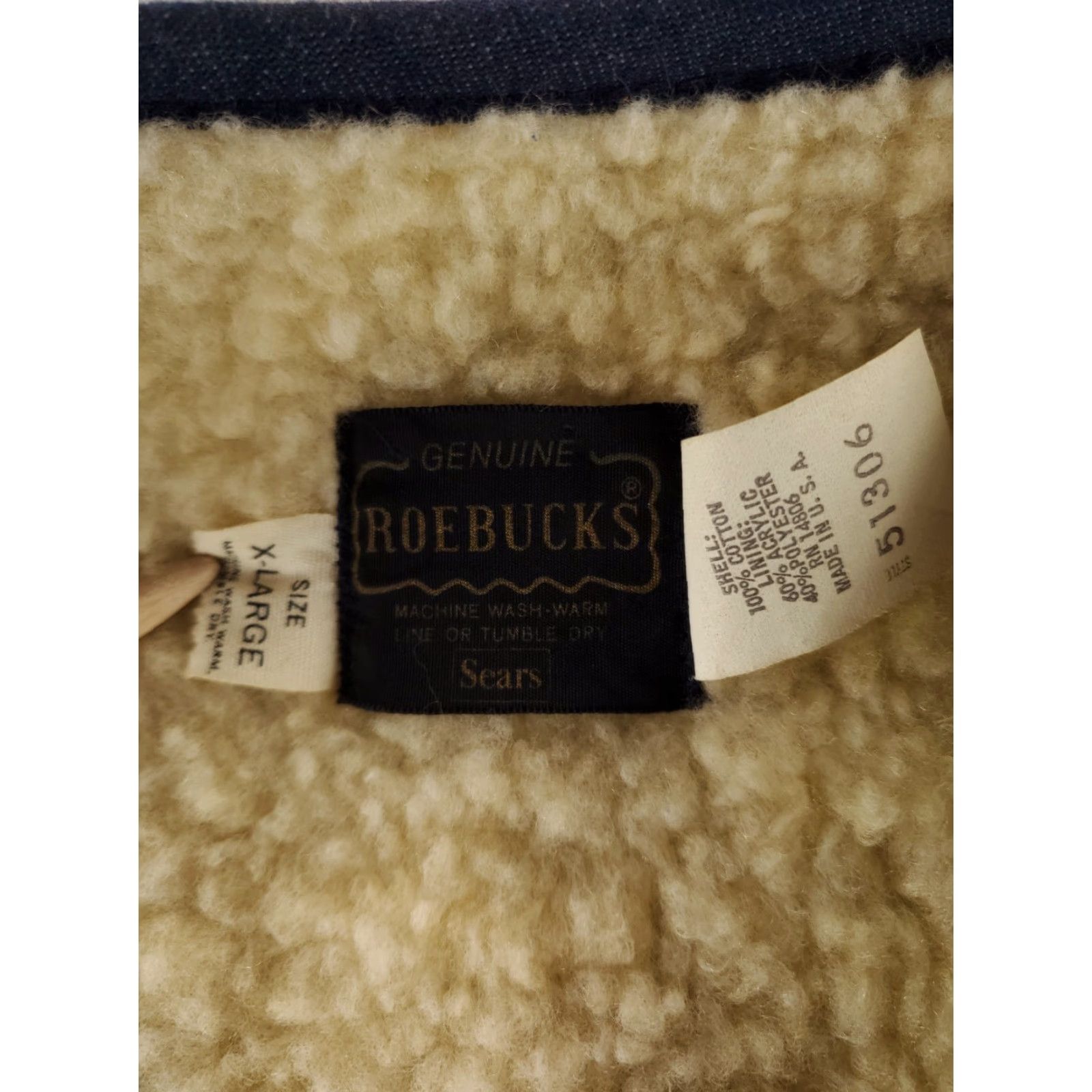 Sears VINTAGE Sears Roebucks VTG 70s Sherpa Denim Vest Made USA Blue Mens XL Size US XL / EU 56 / 4 - 5 Thumbnail