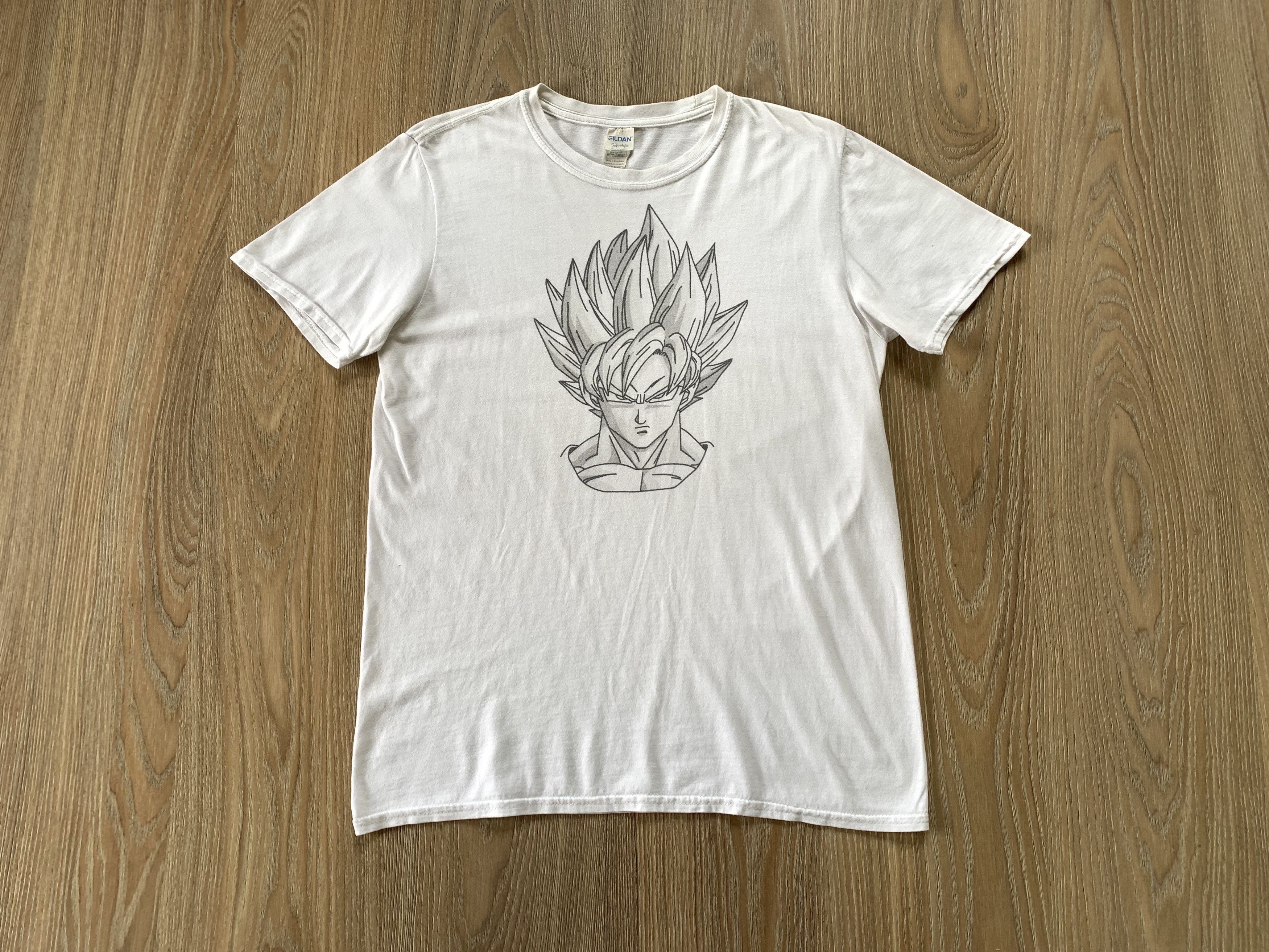Anime × Gildan Gildan Goku White Printed T-Shirt Size US M / EU 48-50 / 2 - 2 Thumbnail