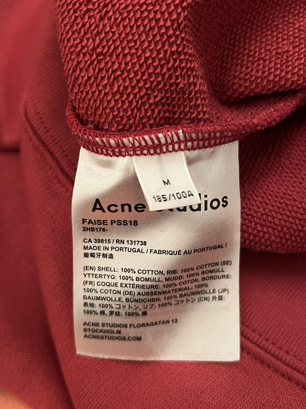 Acne Studios M Faise Red Berry Embroidery Crewneck Sweatshirt Classic Size US M / EU 48-50 / 2 - 8 Thumbnail
