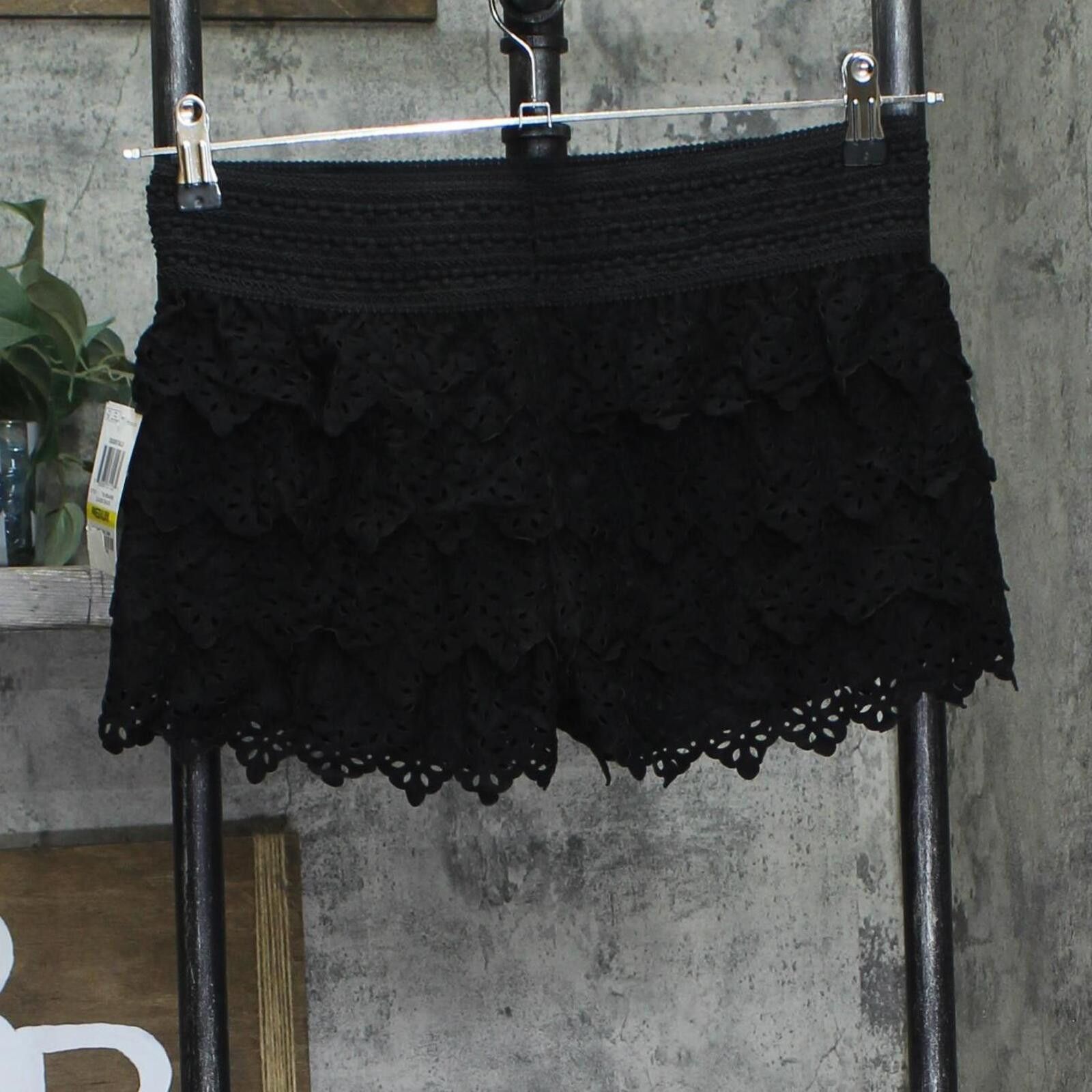 Other Nwt American Rag Cie Tiered Cropped Shorts Classic Black M Size 32" / US 10 / IT 46 - 2 Thumbnail
