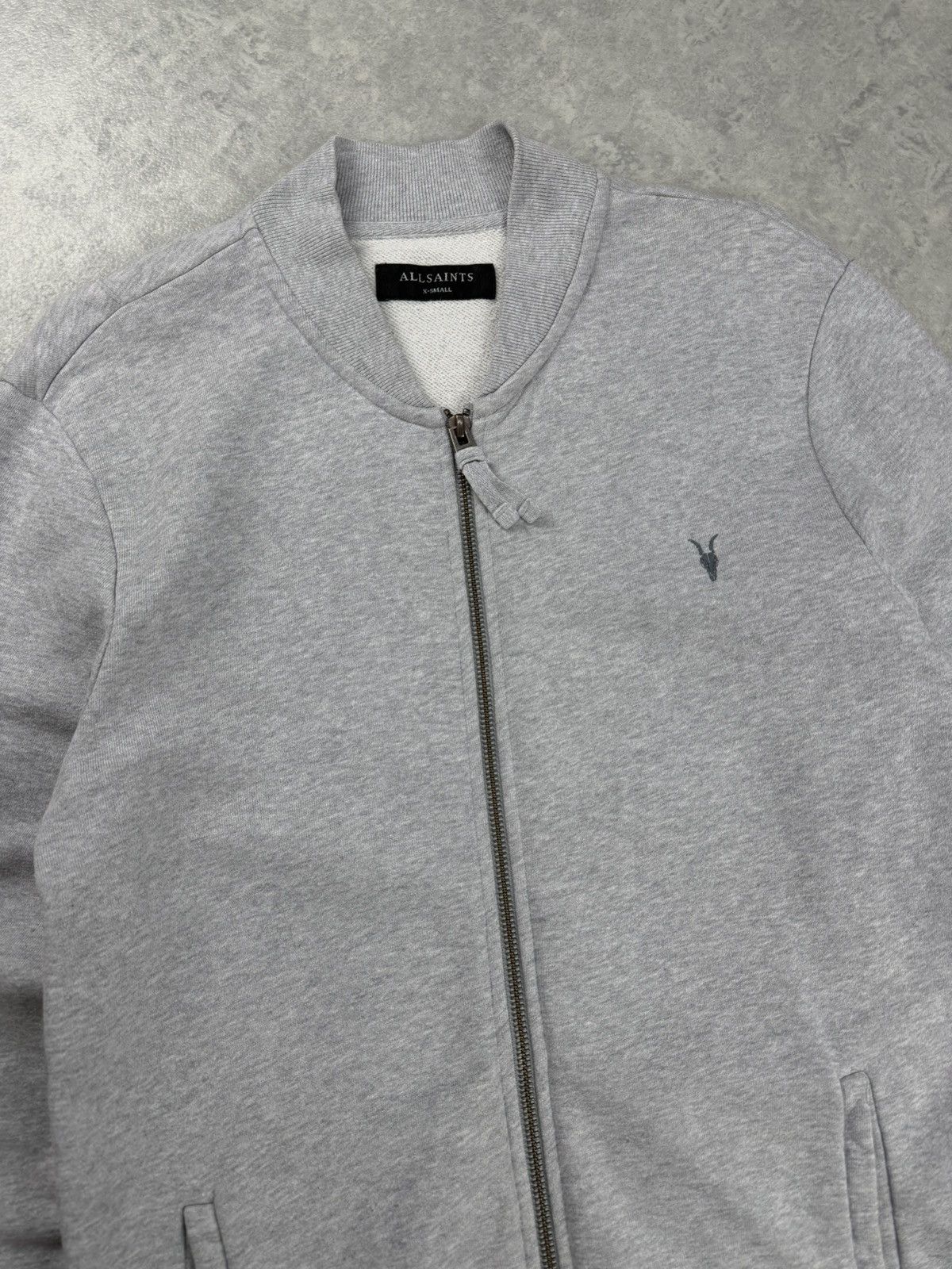 Allsaints AllSaints Raven Bomber Sweatshirt Grey Zip Men XS Size US XS / EU 42 / 0 - 4 Thumbnail