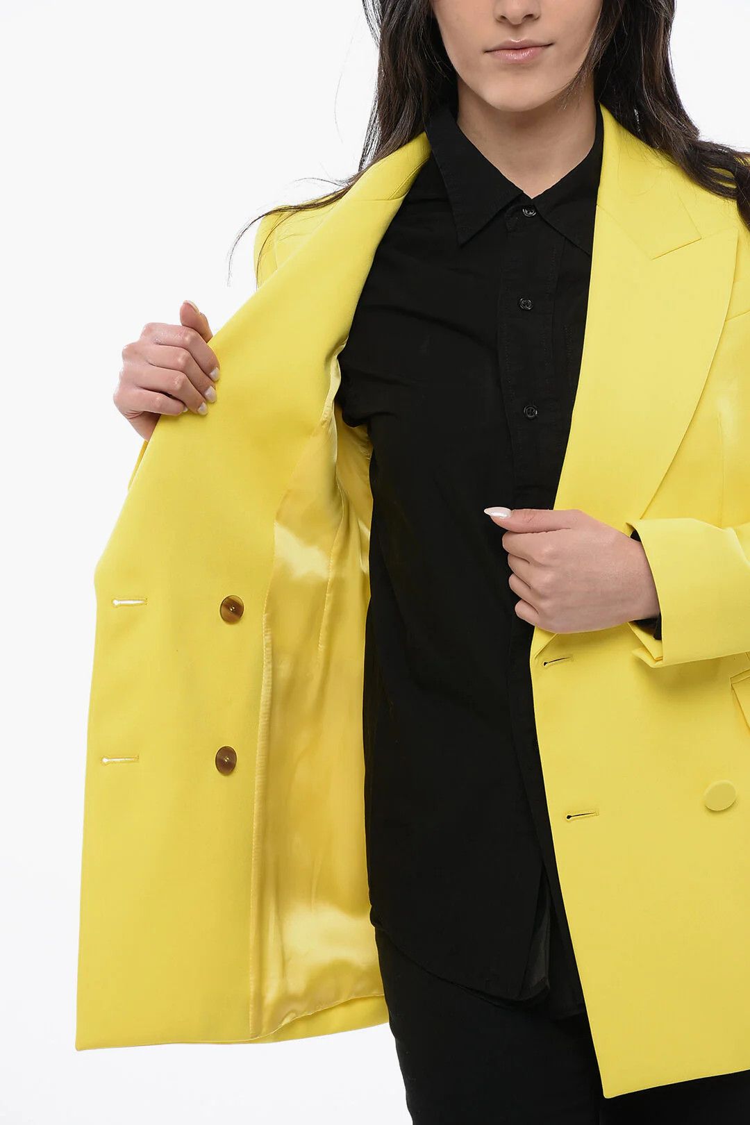 Alexander McQueen og1mm0426 Wool Double-Breasted Blazer in Yellow Size S / US 4 / IT 40 - 5 Thumbnail
