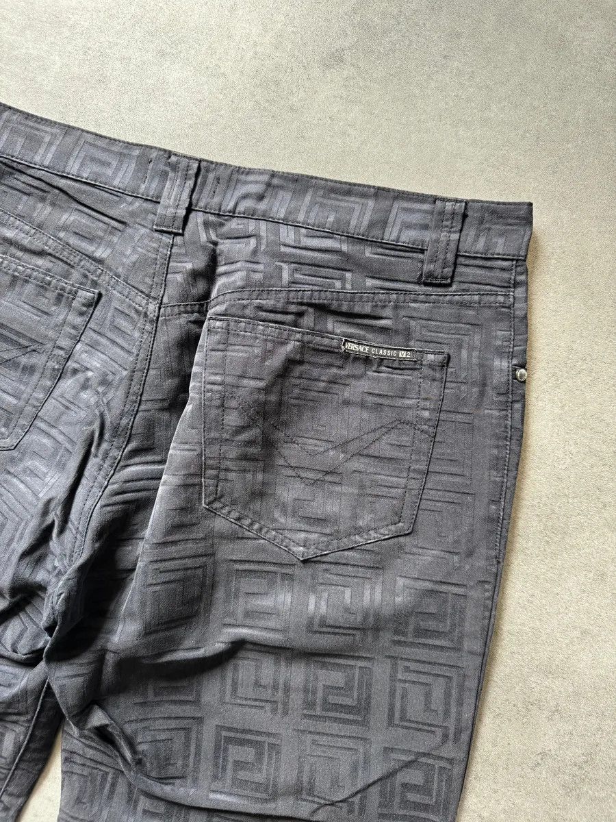 Designer × Versace × Vintage 2000s Versace Black Flicker Shadow Pants Size US 32 / EU 48 - 7 Thumbnail