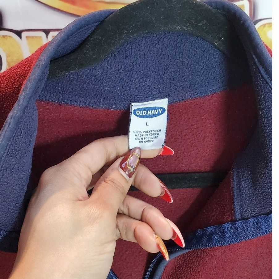 Old Navy Old Navy Red Half Zip Fleece Pullover Sweatshirt Size L Size US L / EU 52-54 / 3 - 4 Thumbnail