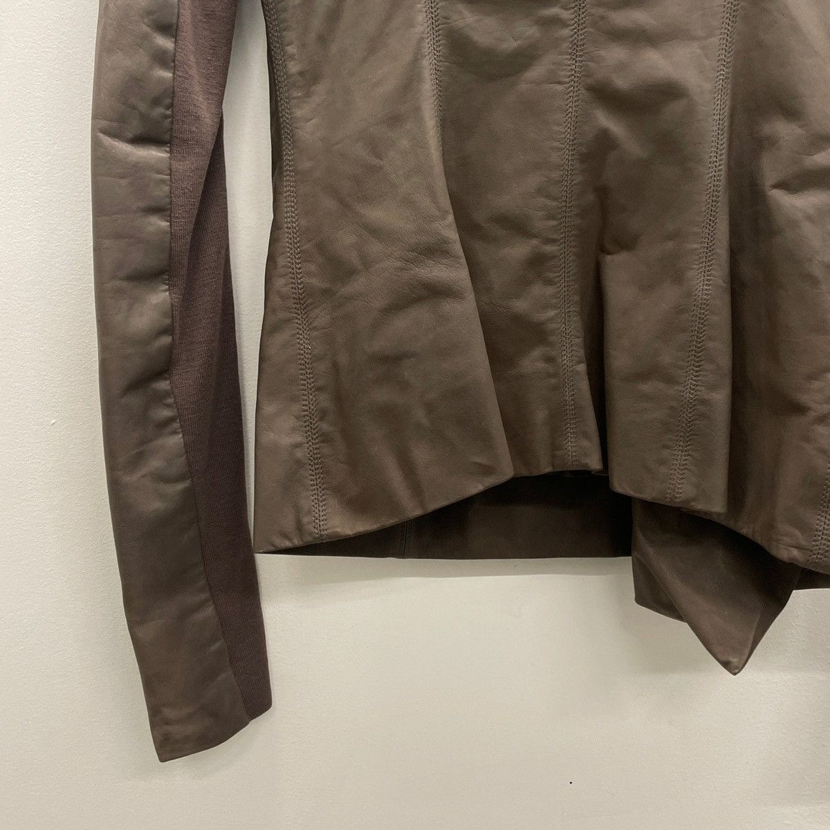 Rick Owens FW06 Rick Owens “DUSTOLATOR” Asymmetrical Biker Jacket Size XS / US 0-2 / IT 36-38 - 9 Thumbnail