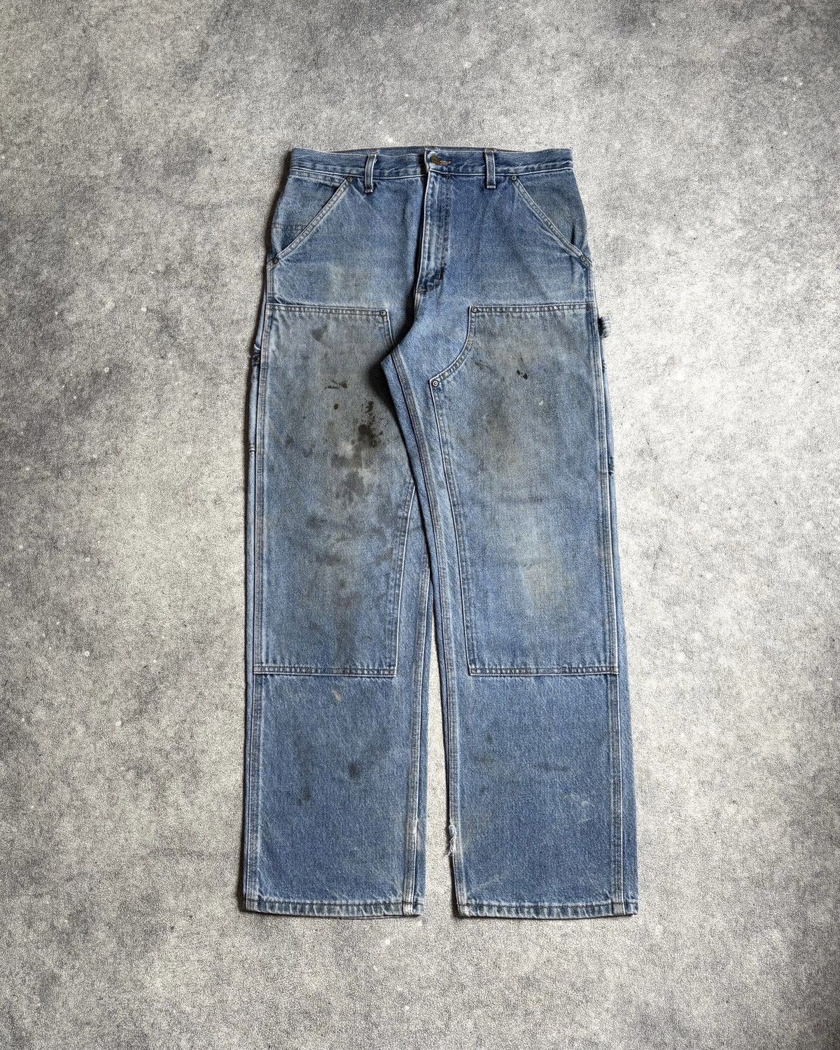 Carhartt Vintage Faded Denim Carhartt Double Knee Pants Size US 32 / EU 48 - 2 Thumbnail