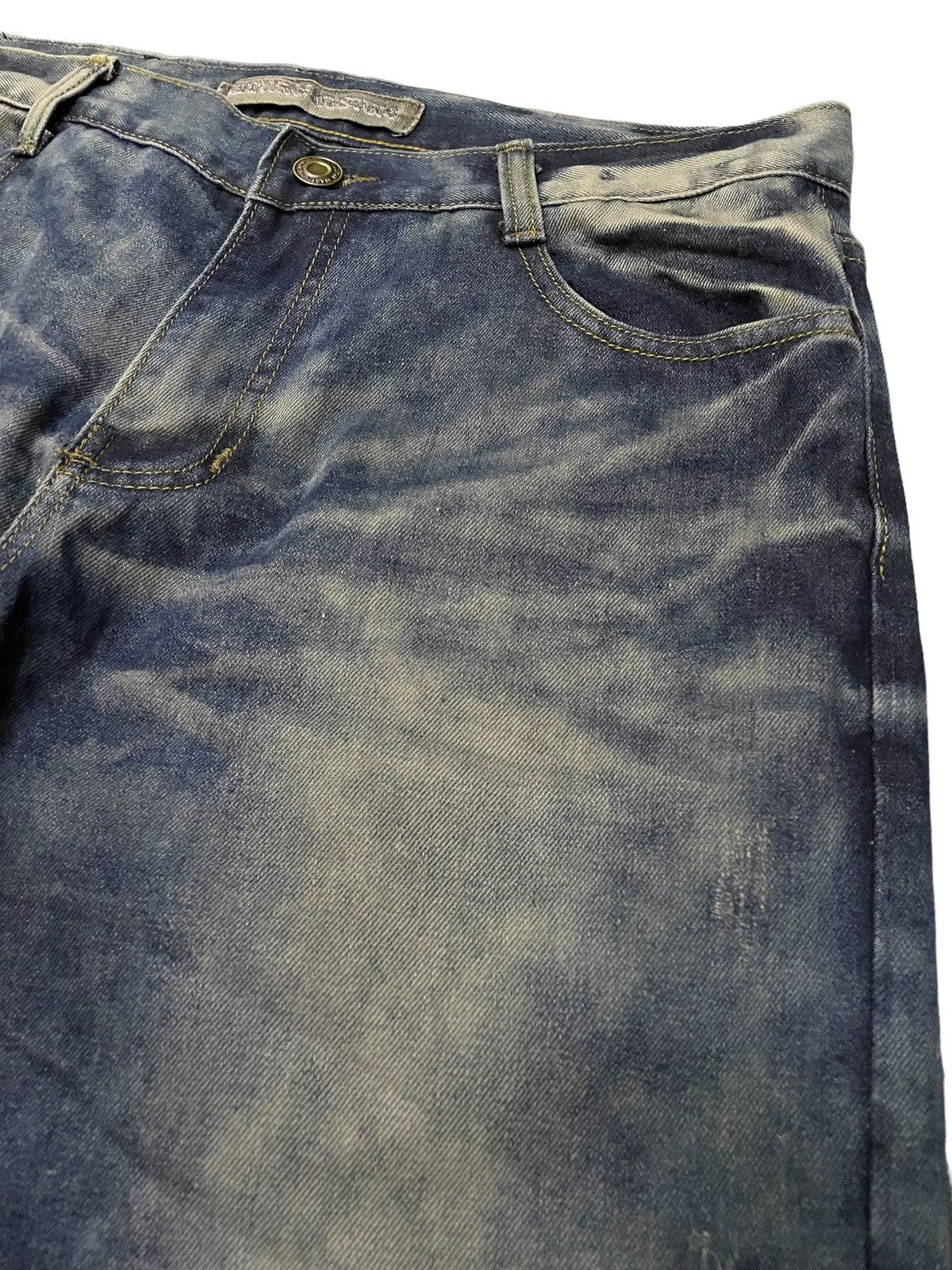 GOSTAR DE FUGA × Hysteric Glamour × Japanese Brand Martin Kustom Enzyme Mud Wash Distressed Jeans Size US 34 / EU 50 - 13 Thumbnail