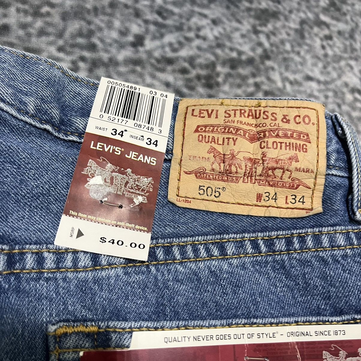 Levi's Vintage Levi's 505 Jeans 2000s Straight Regular Fit 34x34 Size US 34 / EU 50 - 5 Thumbnail