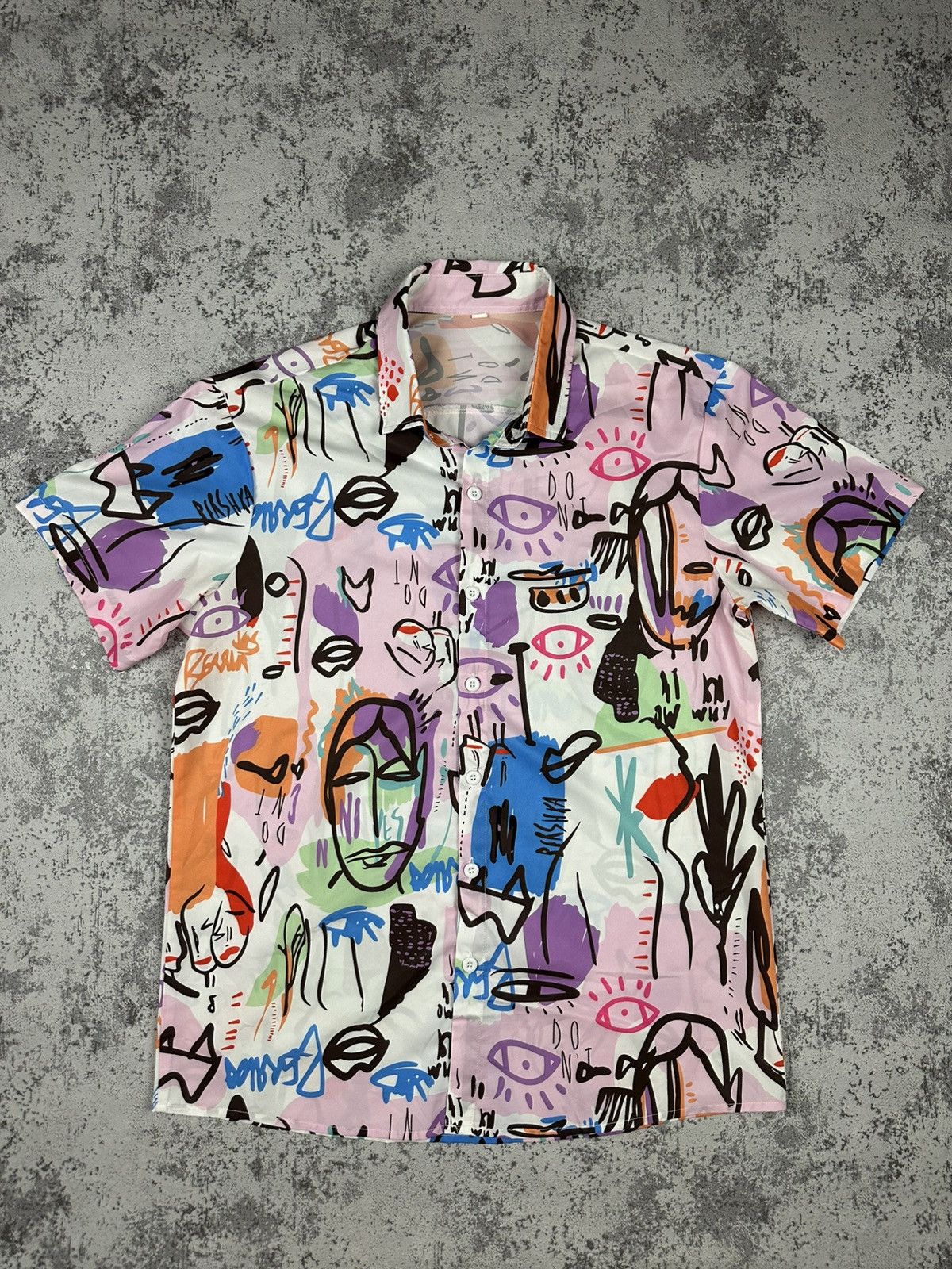 Japanese Brand Abstract Graffiti Art Shirt Vibrant Expressionism Aesthetic Size US M / EU 48-50 / 2 - 1 Thumbnail